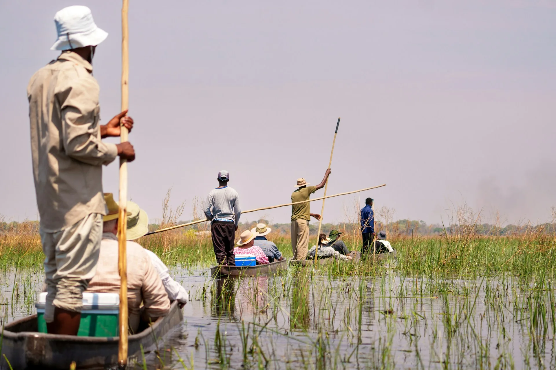Mokoro canoe ride in Okavango Delta - Day 3 of Botswana Family Tour