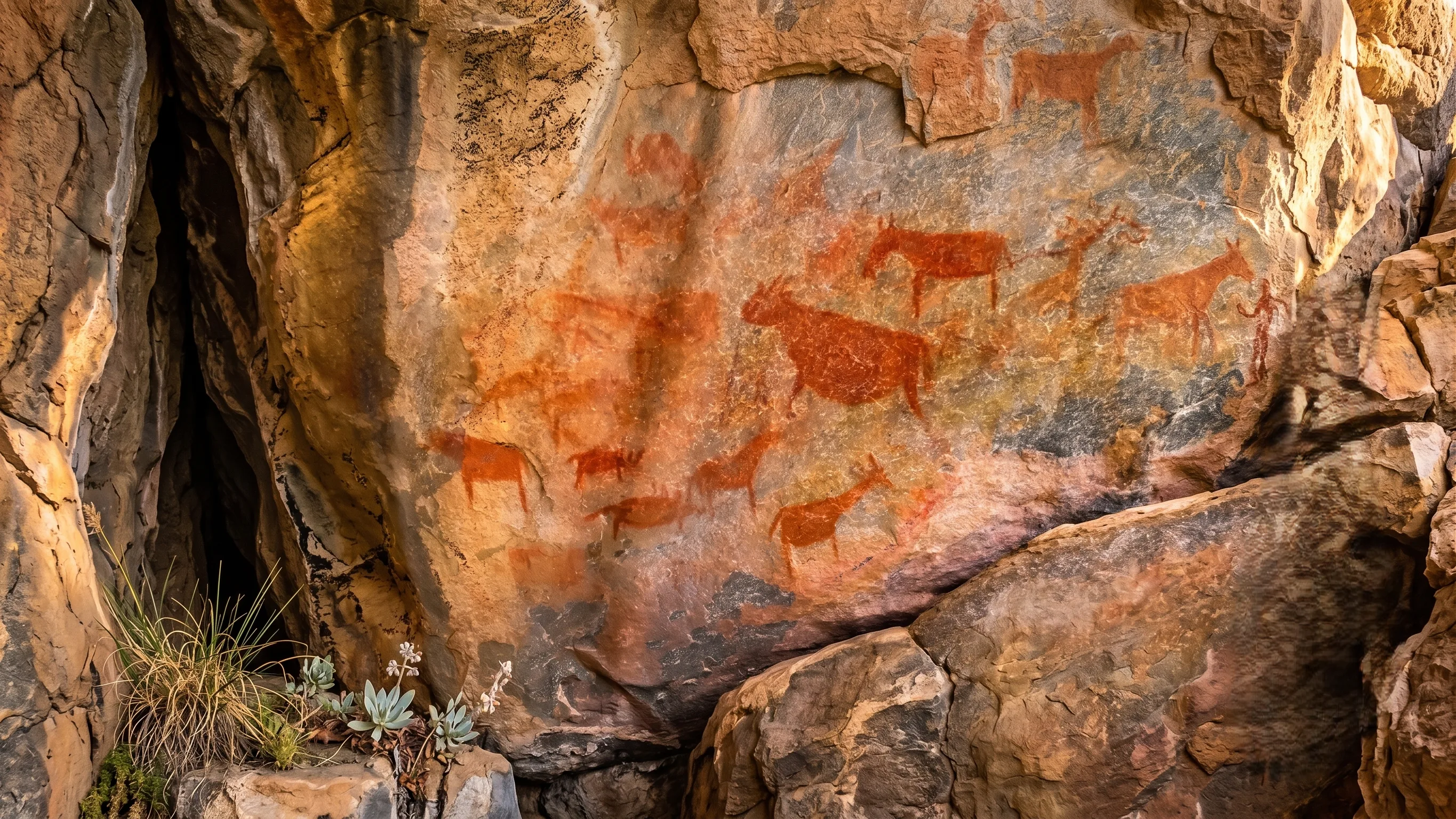 Ancient San rock paintings at Tsodilo Hills