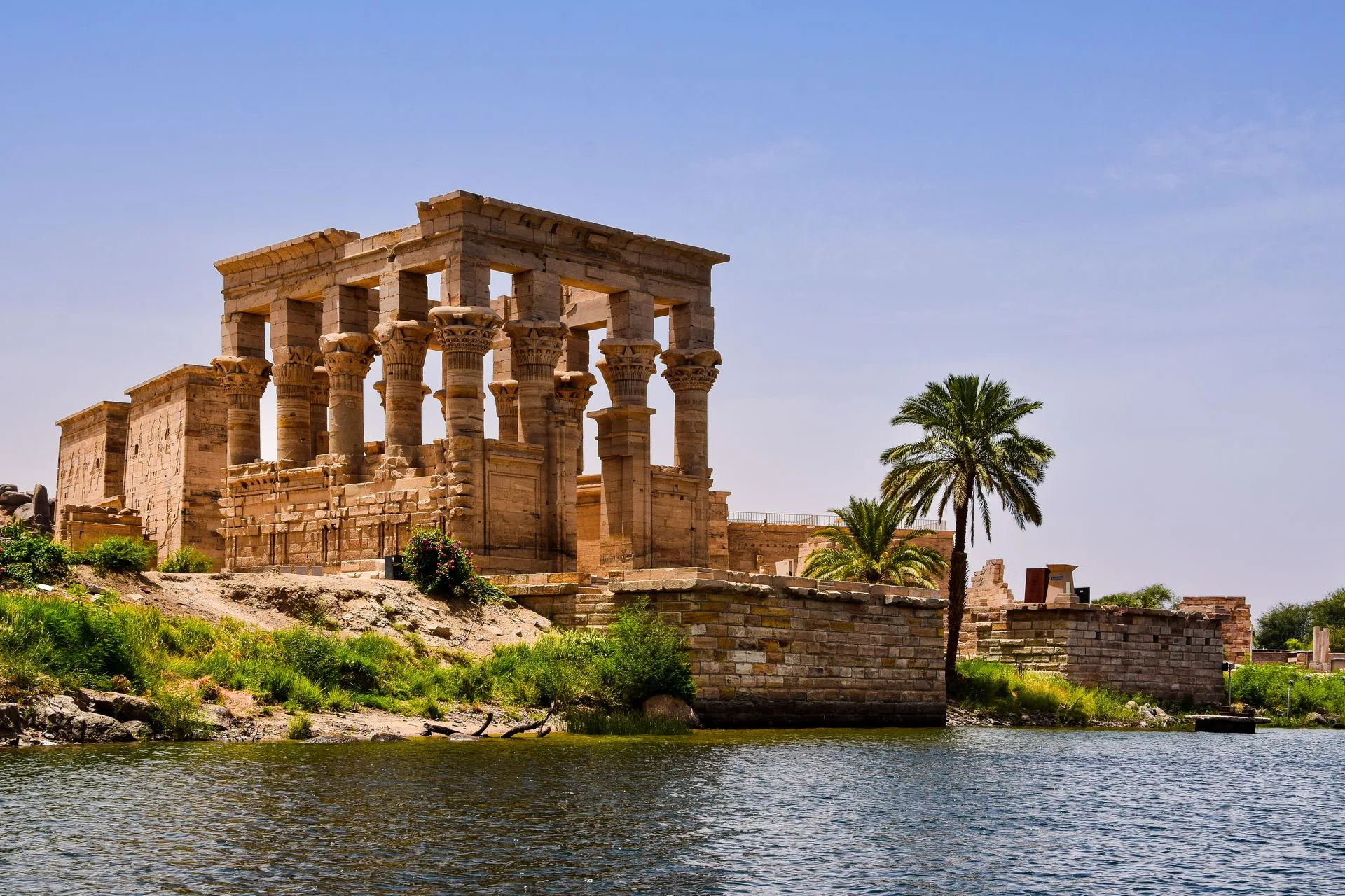 Philae Temple on the island surrounded by Nile waters