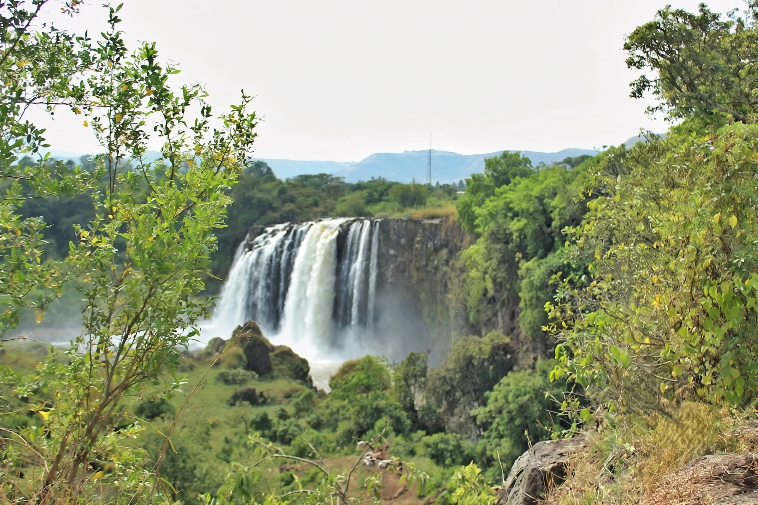 Blue Nile Falls with rainbow mist near Bahir Dar Ethiopia