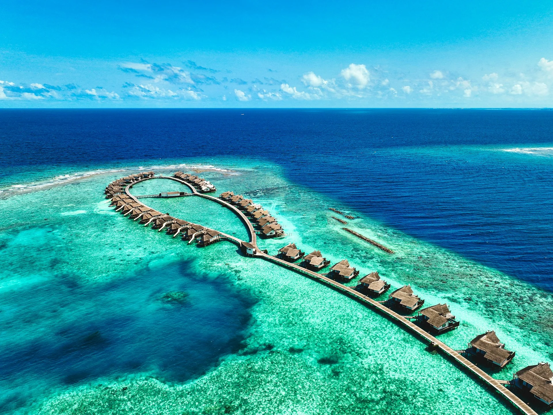Overwater villa sunrise photography in Maldives