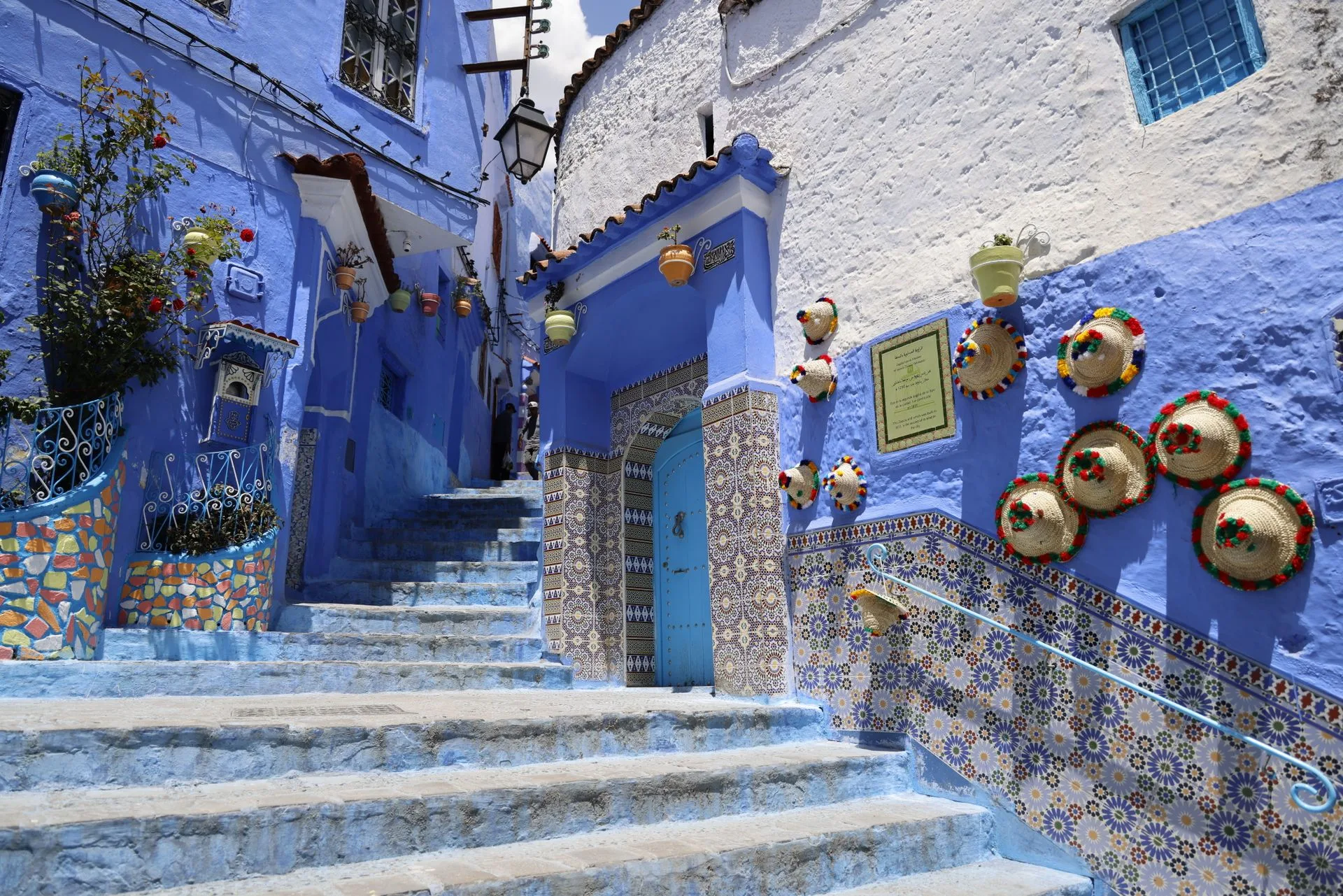 Blue streets of Chefchaouen with traditional architecture