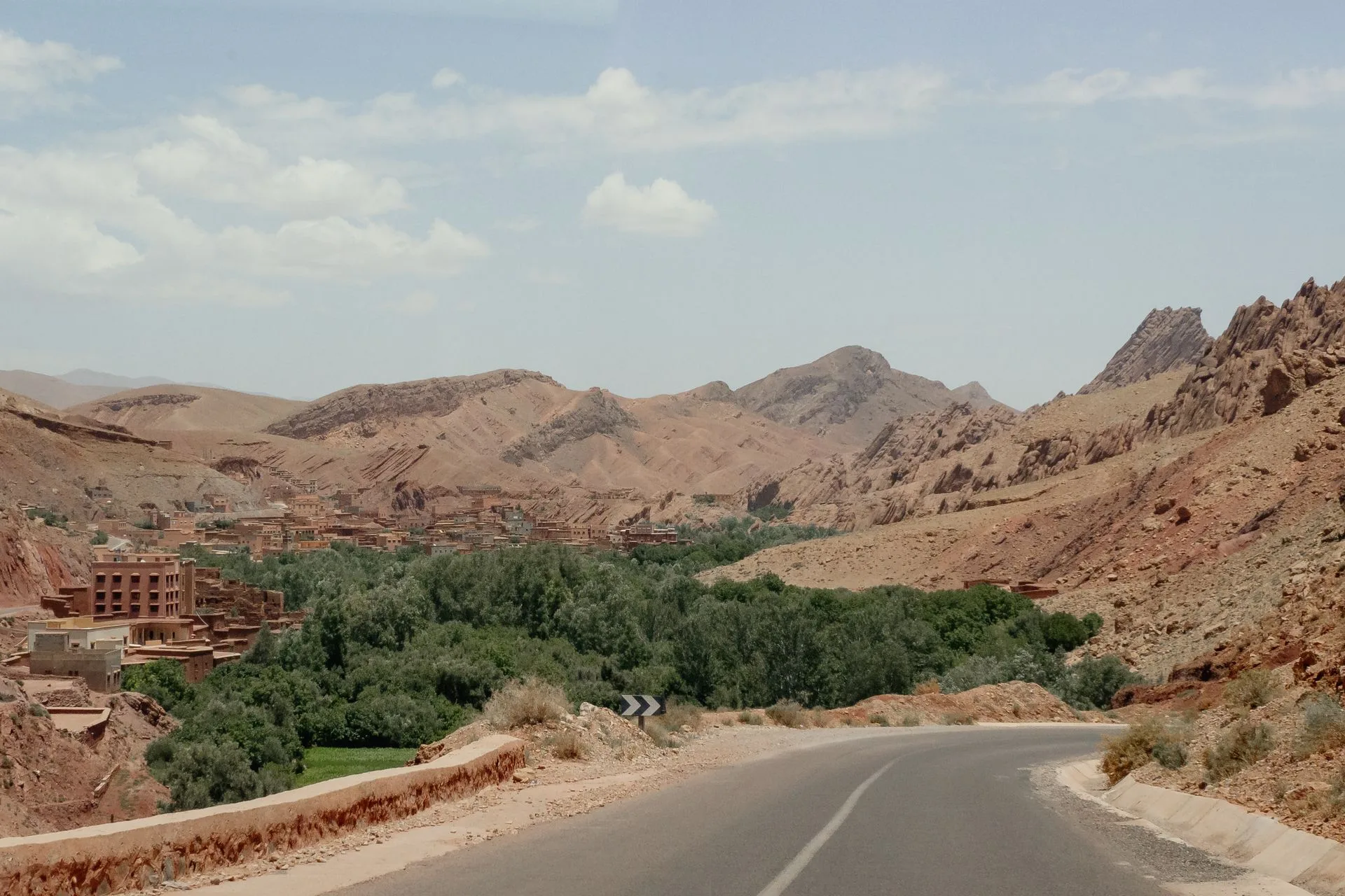 Dramatic rock formations and Berber villages in Dades Valley