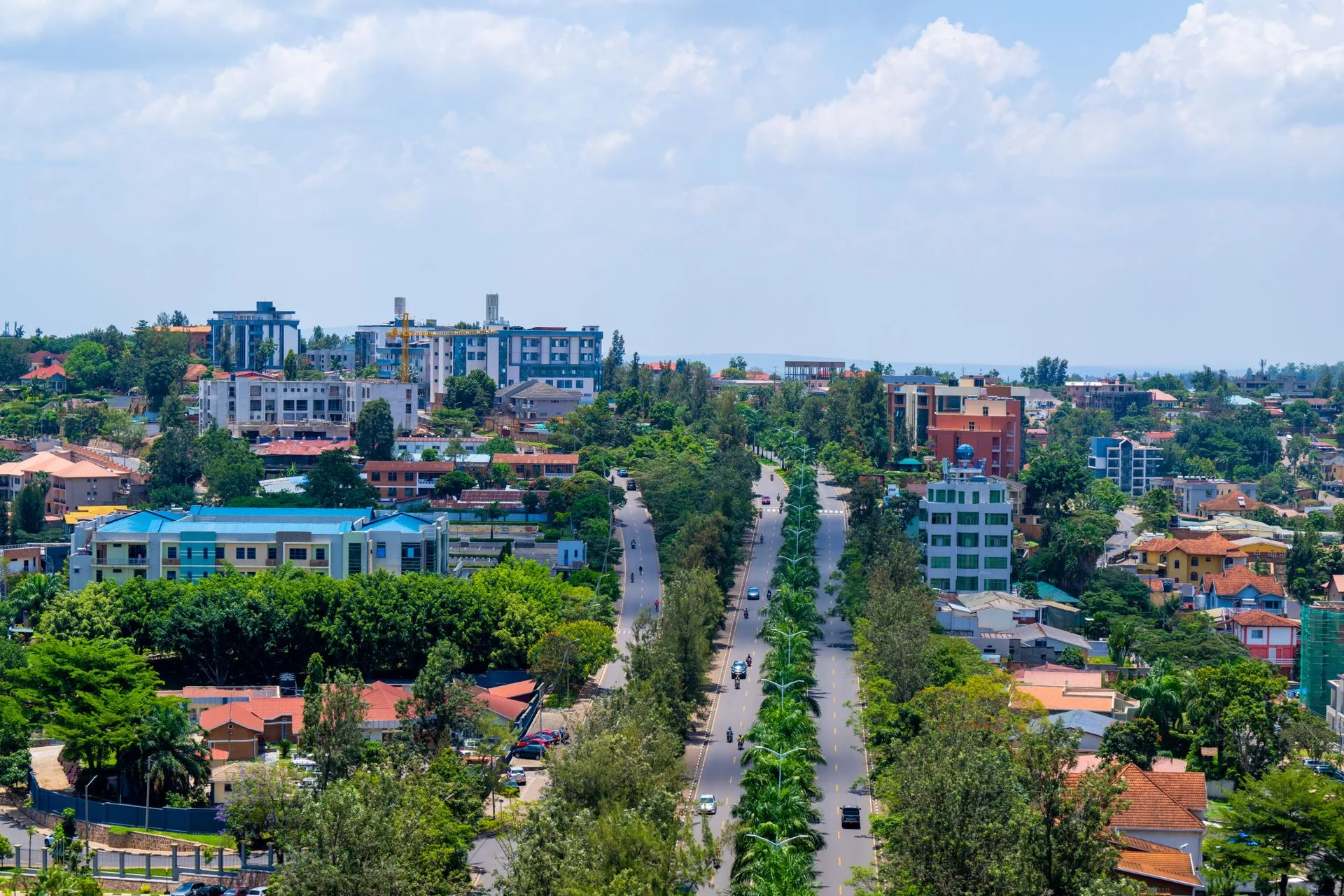 Panoramic view of Kigali city spread across green hills