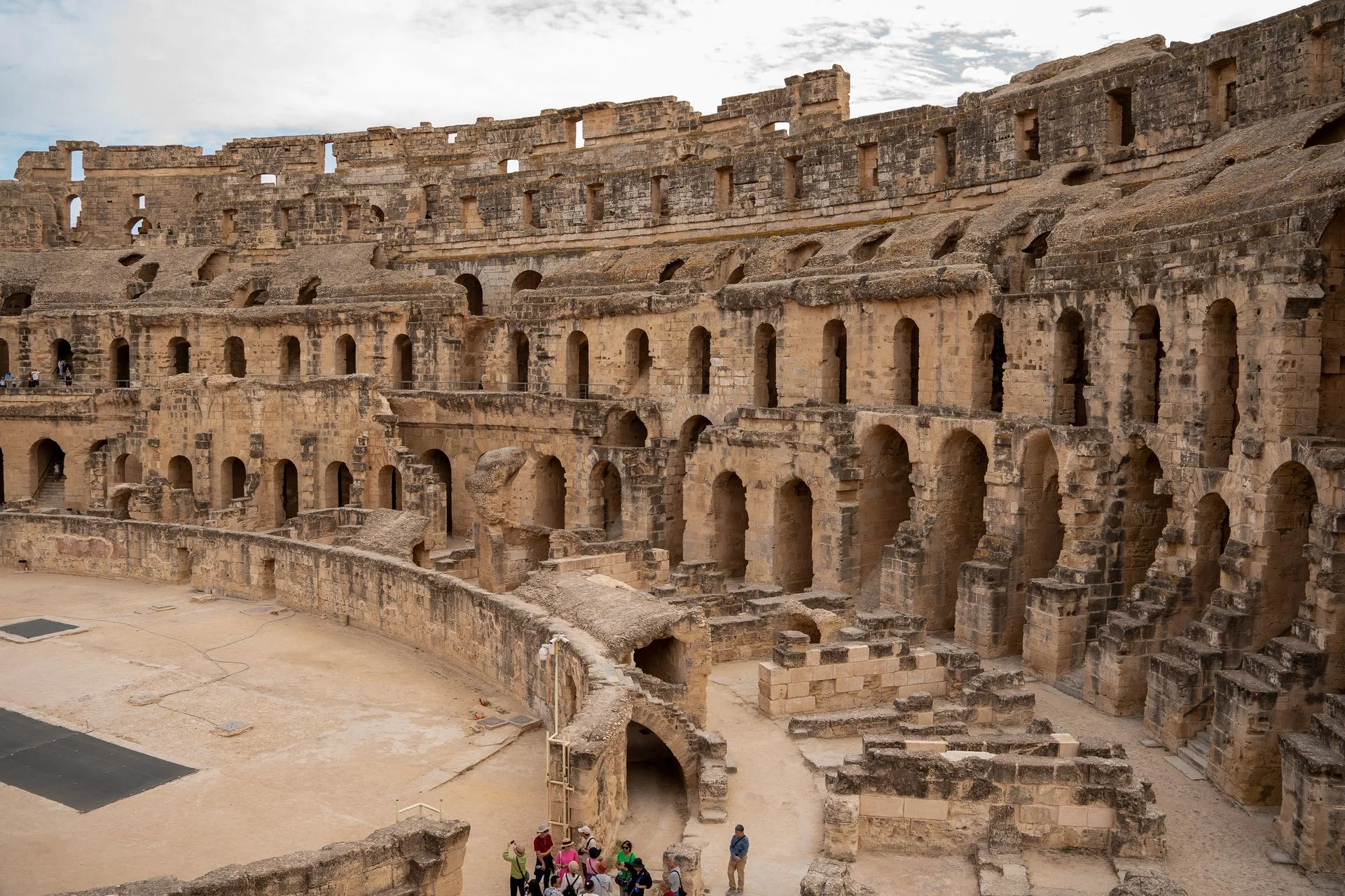 El Djem Roman Amphitheater massive structure - Day 7 of Tunisia Family Tour Package