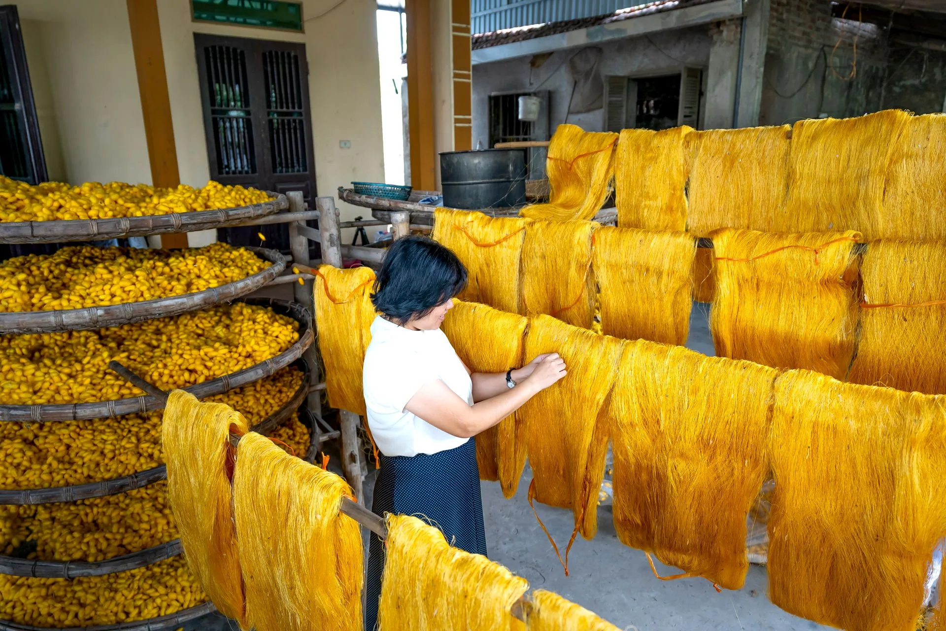 Cambodian silk weaving - Day 7 of Cambodia Family Tour Package