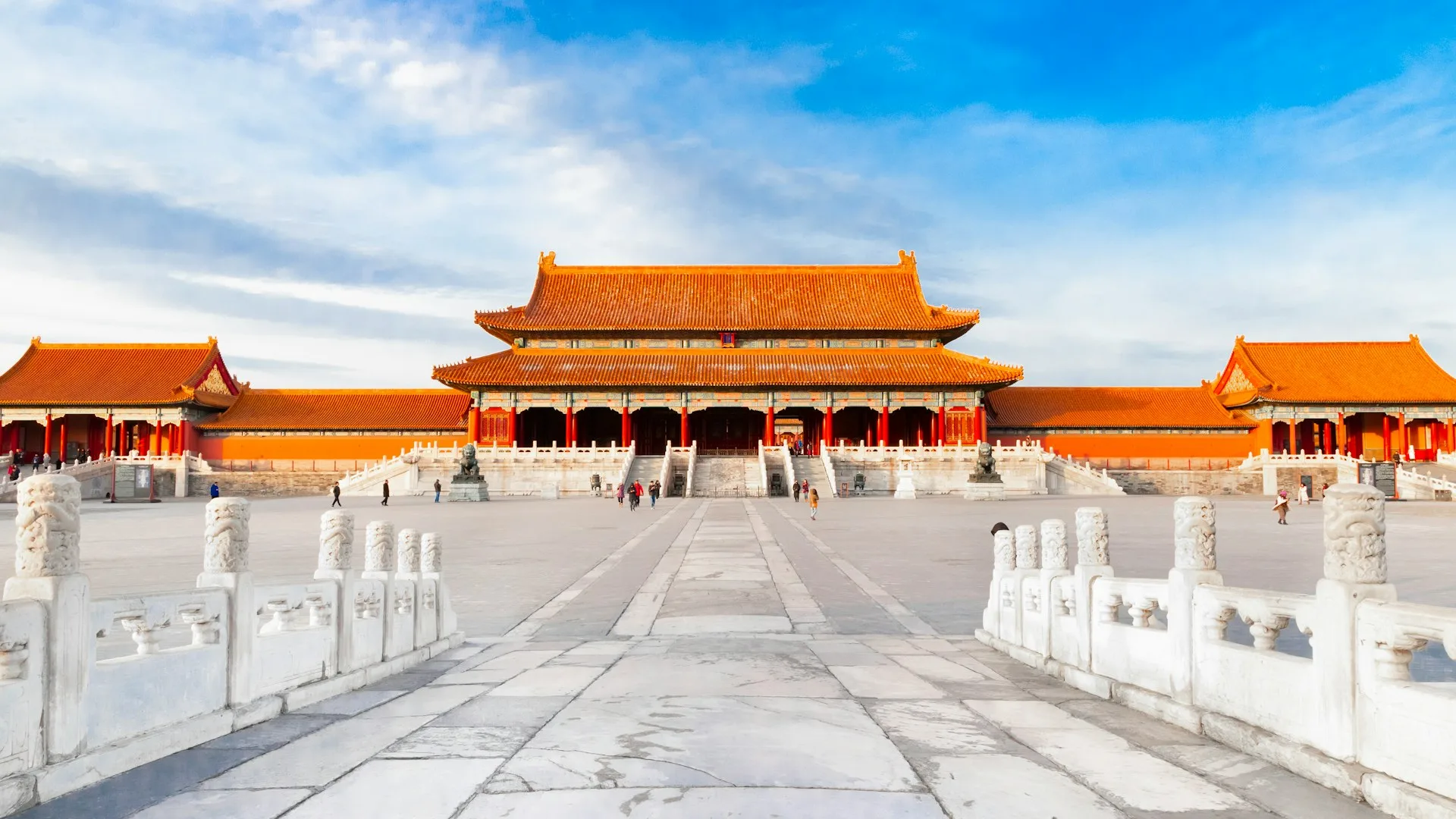 Forbidden City golden roofs and red walls