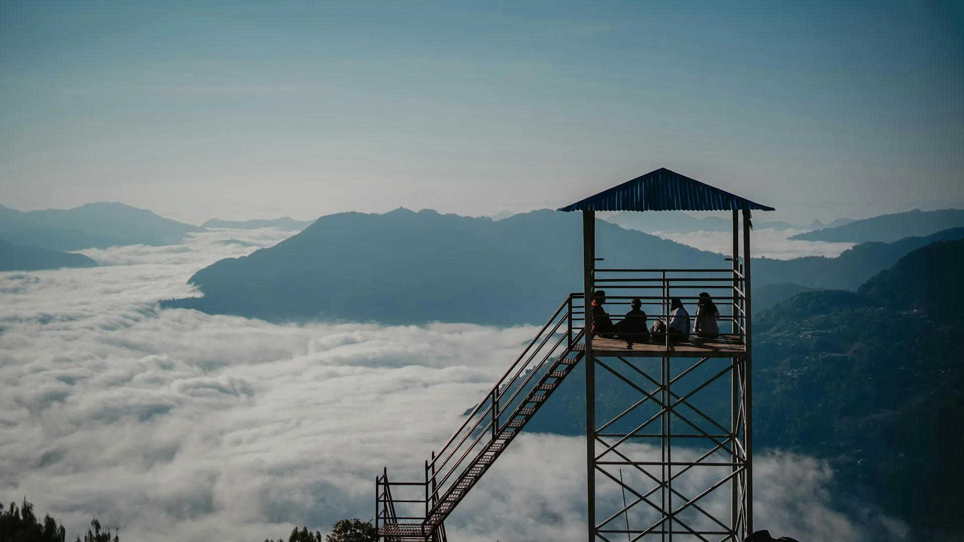 Sunrise over Annapurna mountain range from Sarangkot viewpoint