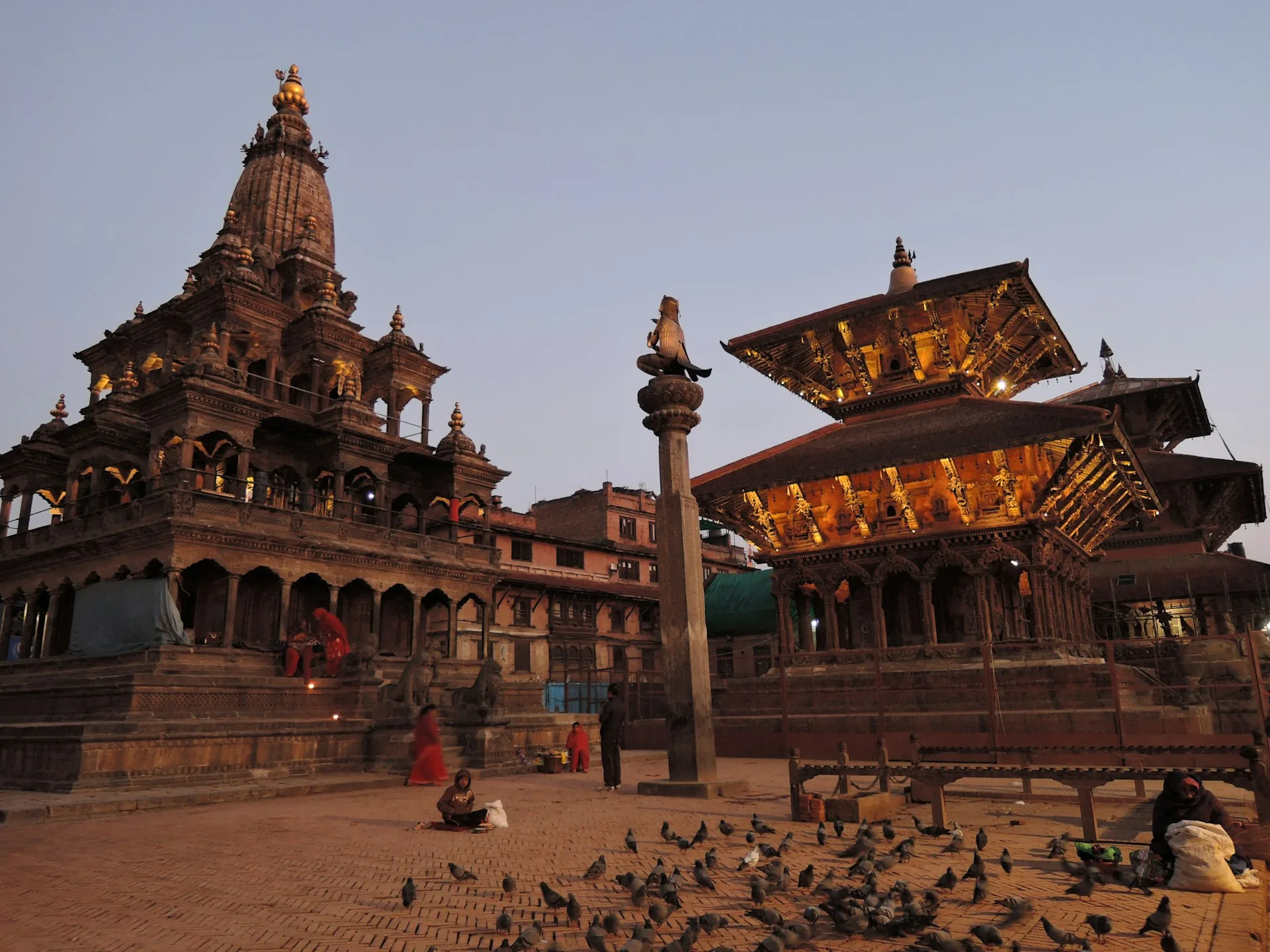 Ornate temples and traditional architecture in Patan Durbar Square