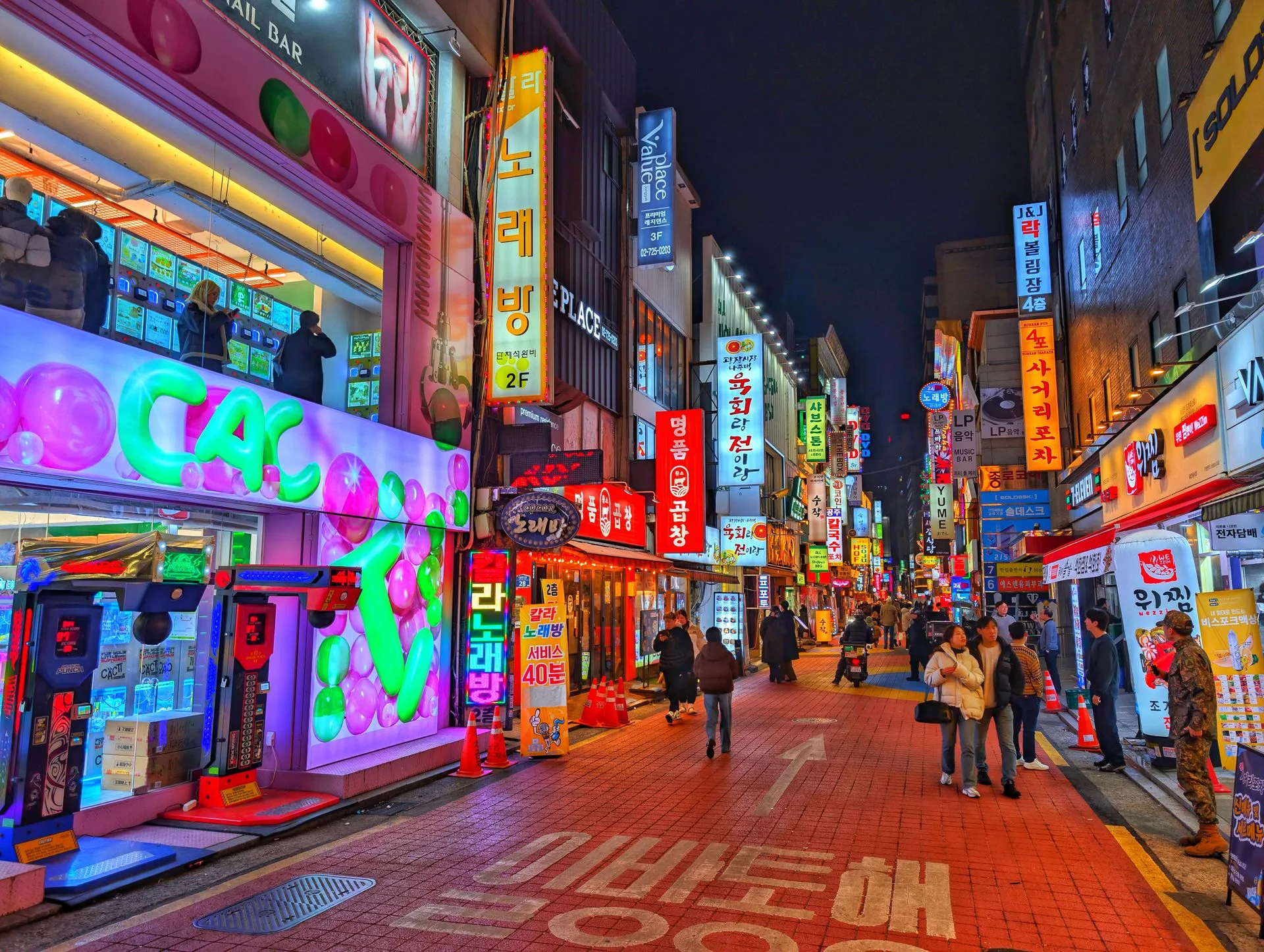 Myeongdong shopping district lights