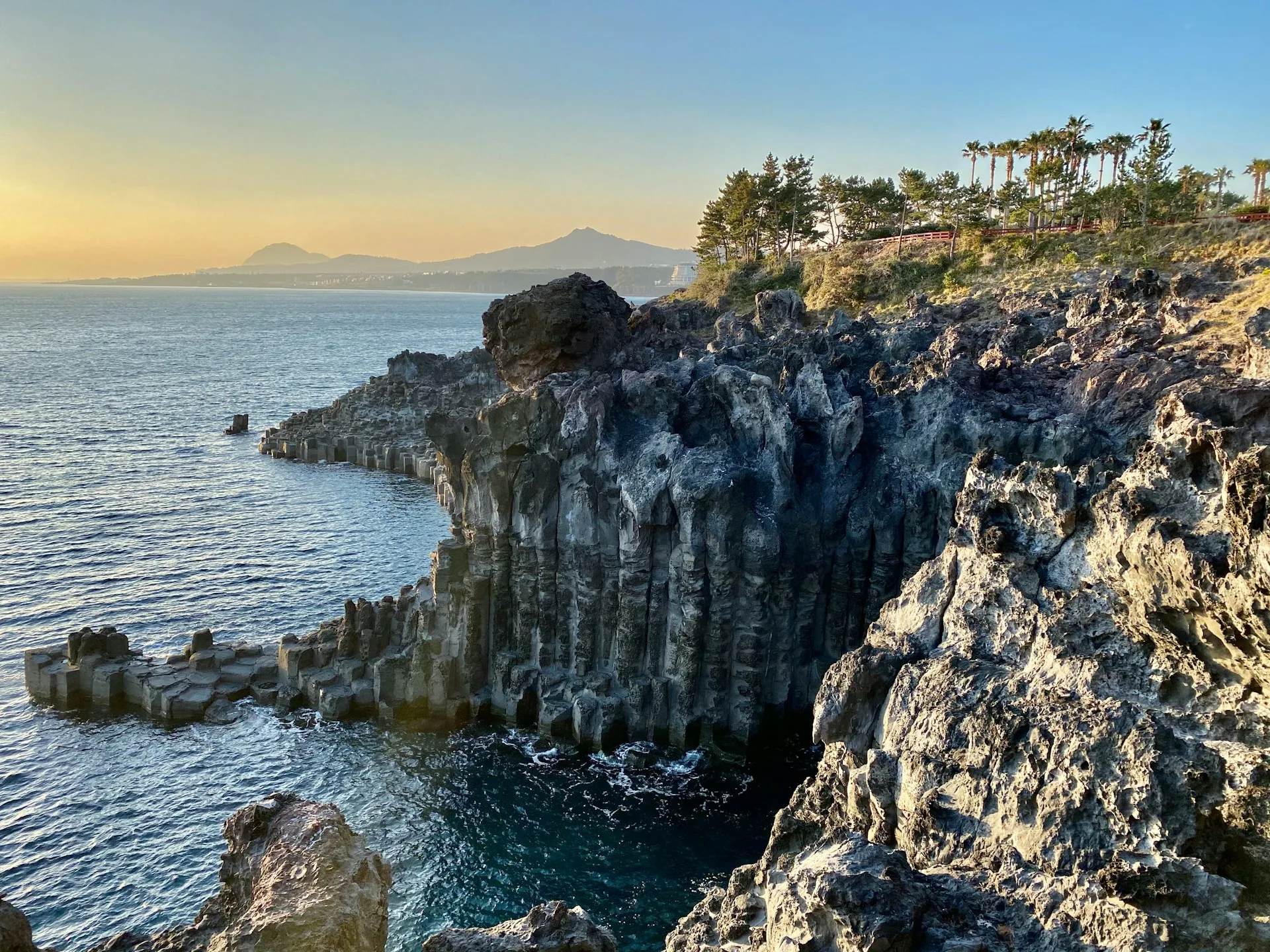 Jusangjeolli hexagonal rock cliffs