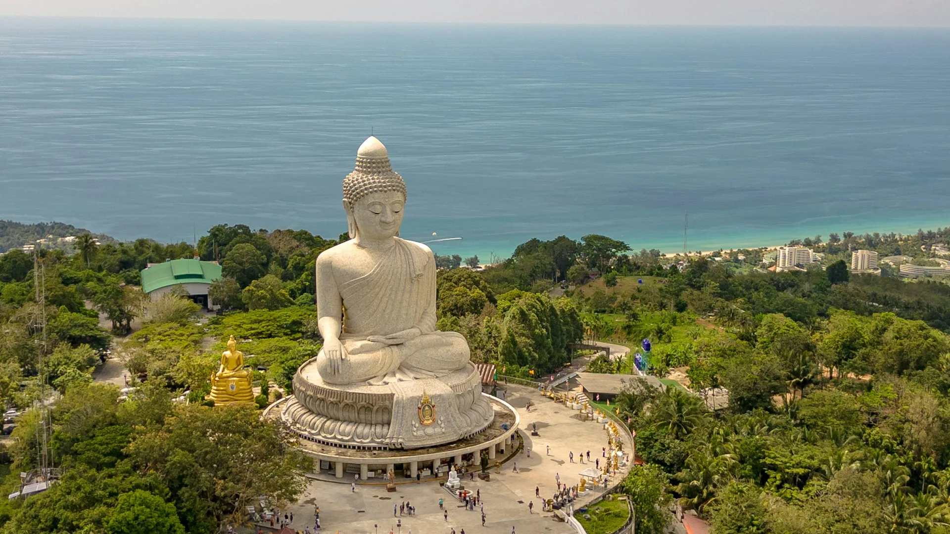 Big Buddha statue sunset views Phuket hilltop