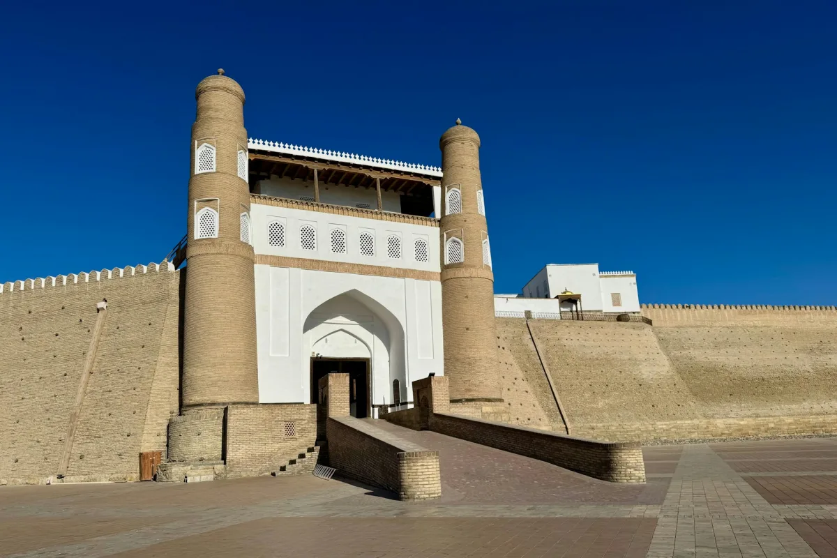 Ark Fortress and Kalon Minaret in Bukhara on Day 6 of Uzbekistan Family Tour