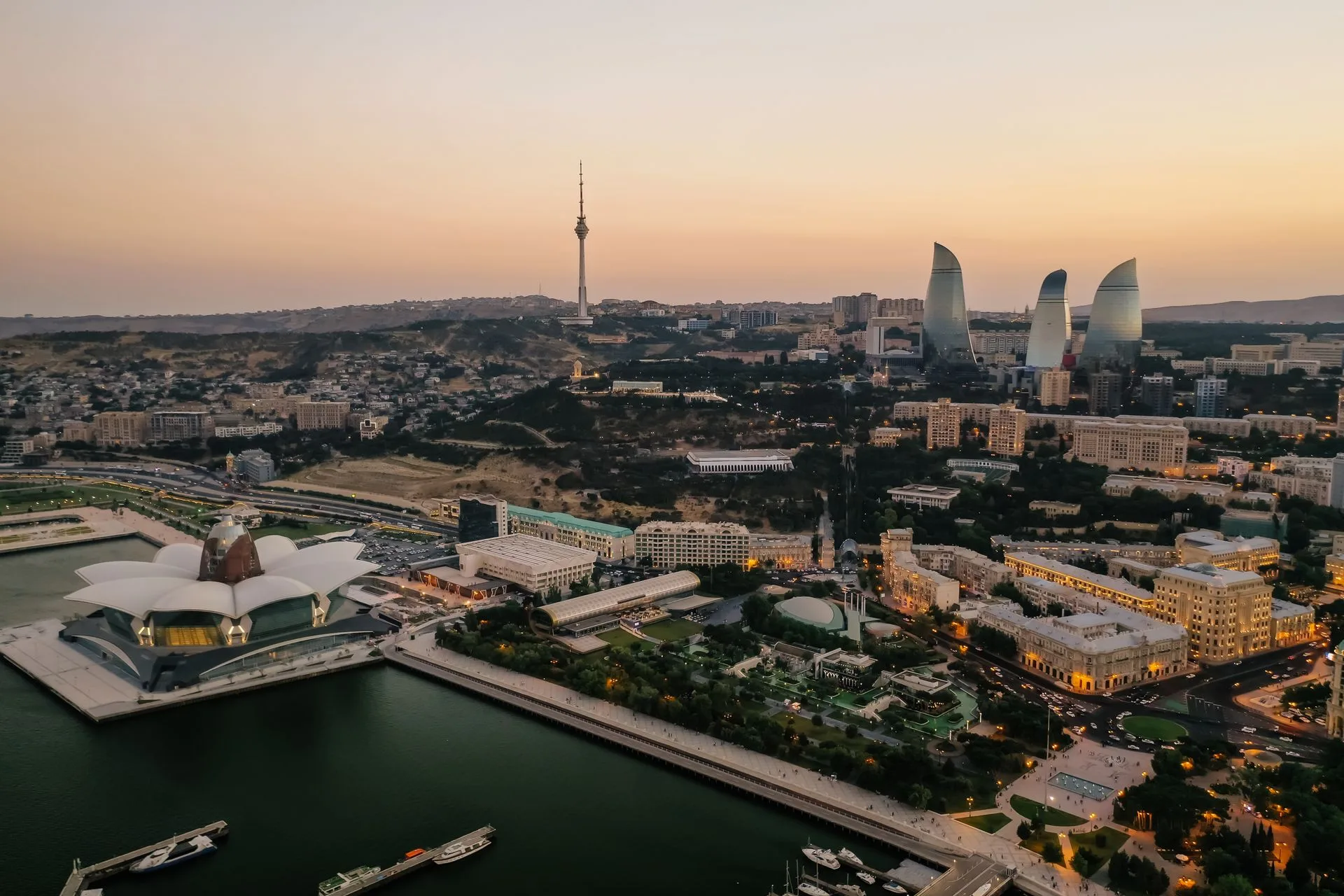 Baku skyline - Day 1 Arrival in Azerbaijan Family Tour Package