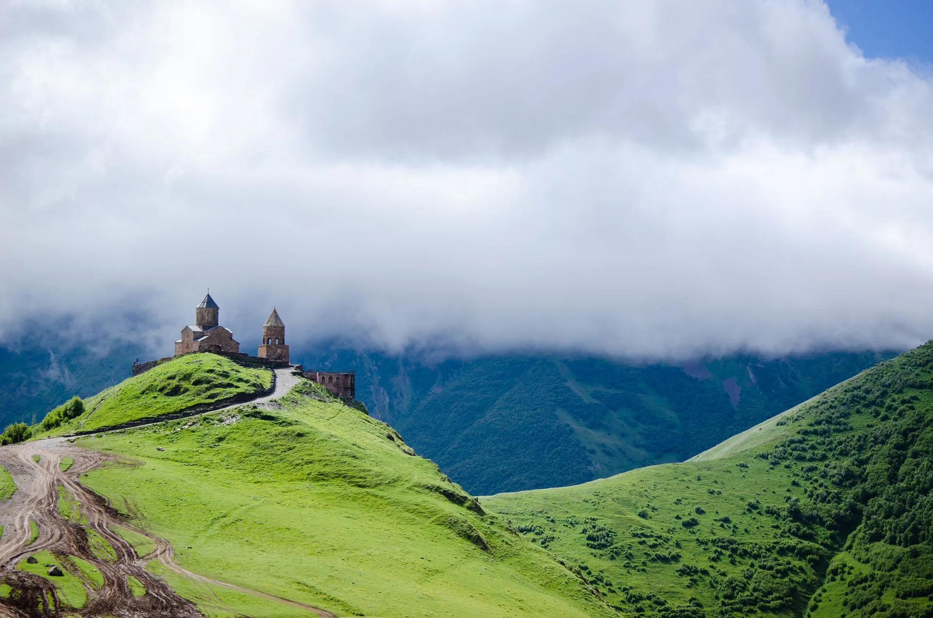 Gergeti Trinity Church and Mount Kazbek