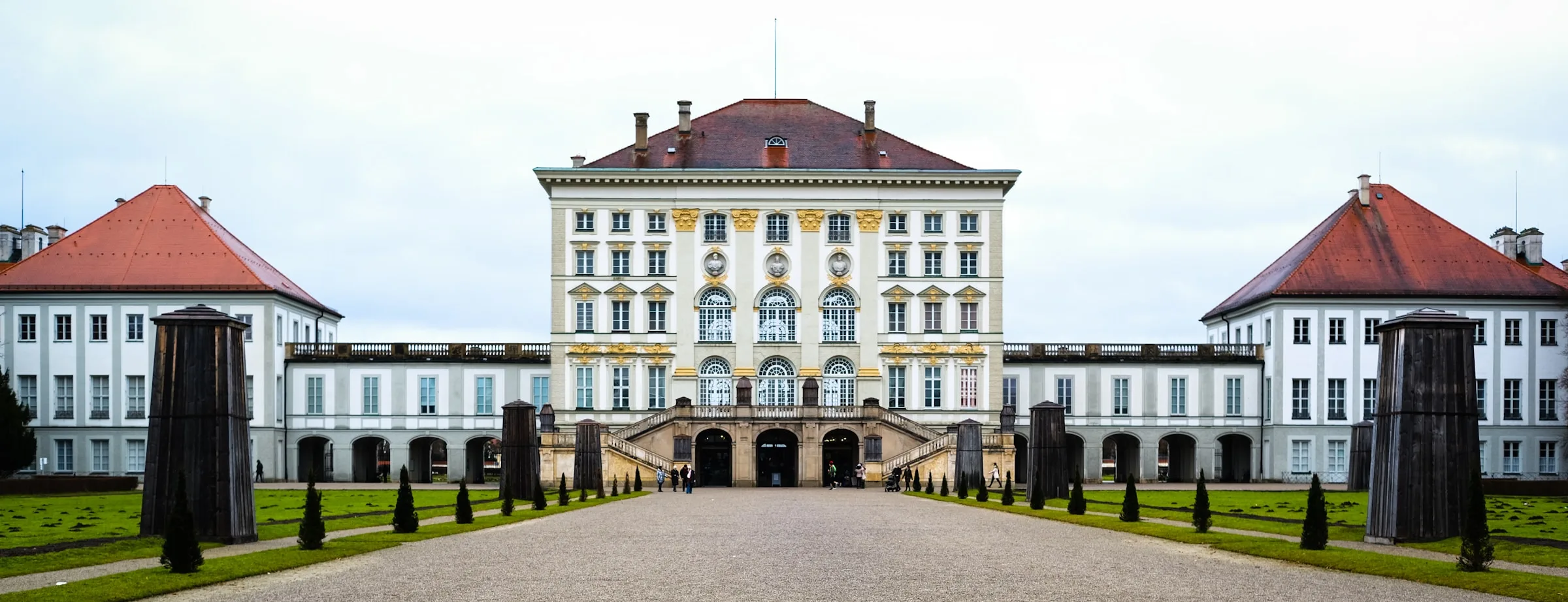 Nymphenburg Palace gardens with family portrait