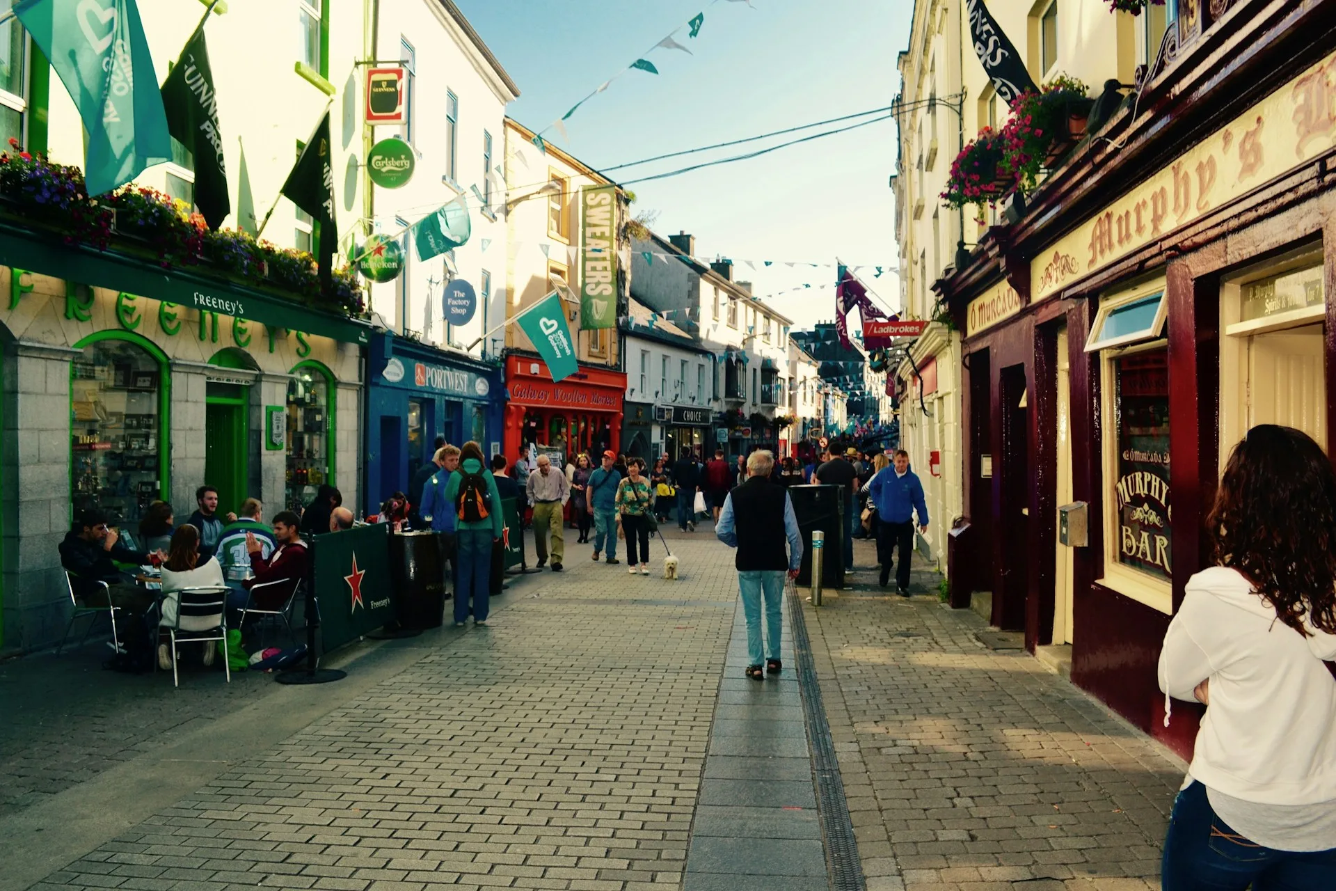 Colorful Galway Latin Quarter streets