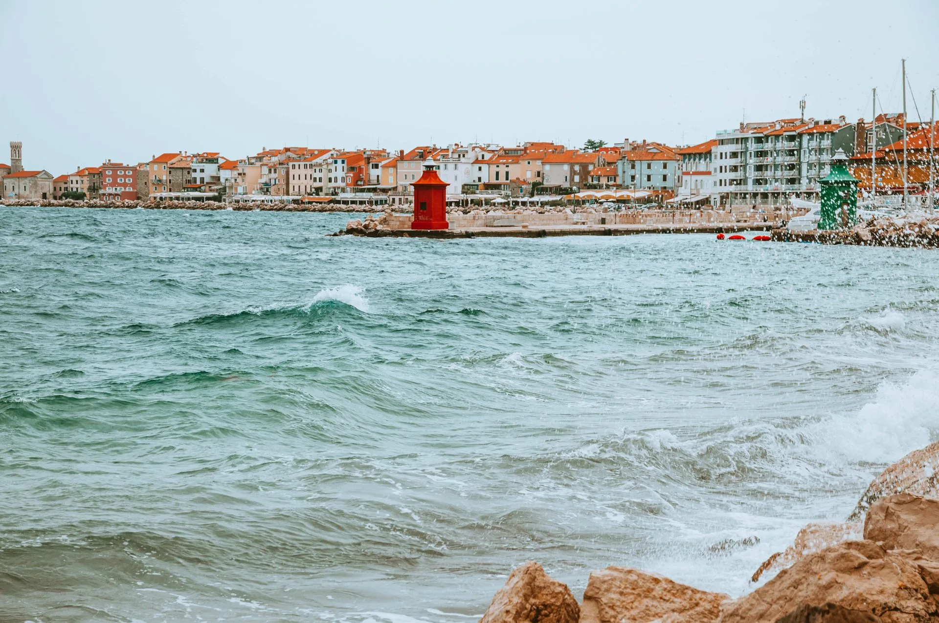 Piran beach - Day 9 of Slovenia Family Tour