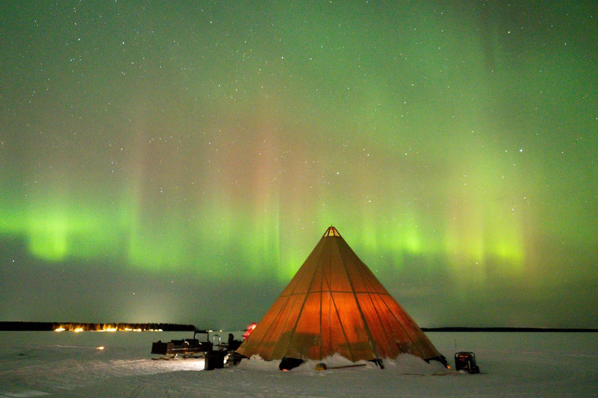 Flight to Kiruna and Northern Lights viewing in Swedish Lapland on Day 5 of Sweden Family Tour
