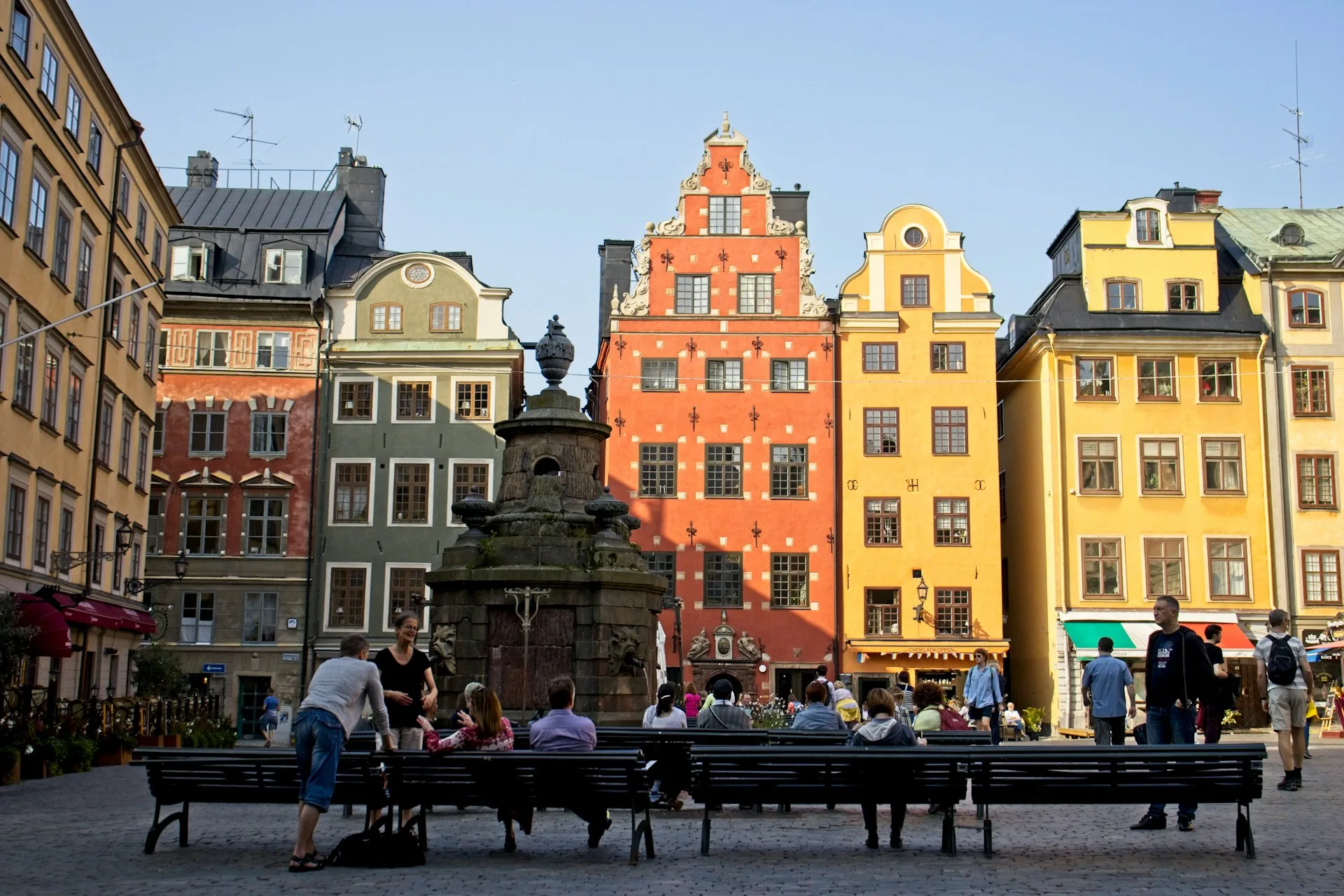 Colorful historic buildings of Stortorget Square in Gamla Stan, Stockholm