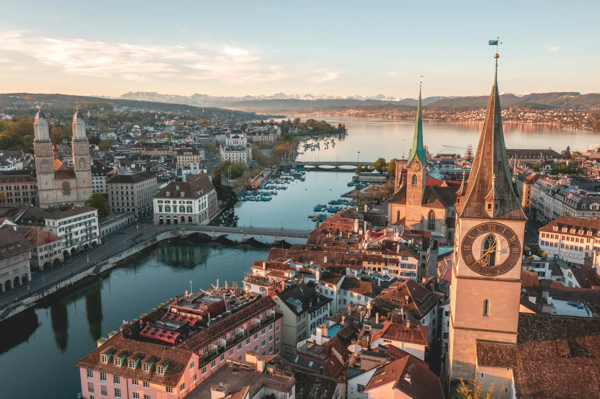 Arrival in Zurich and Limmat River exploration on Day 1 of Switzerland Family Tour Package