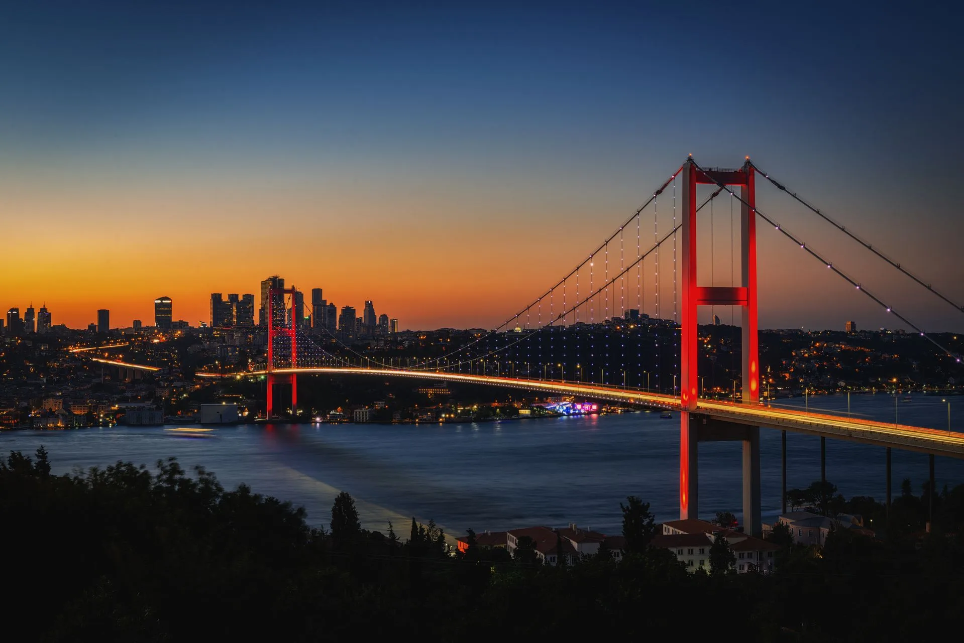 Bosphorus Bridge sunset