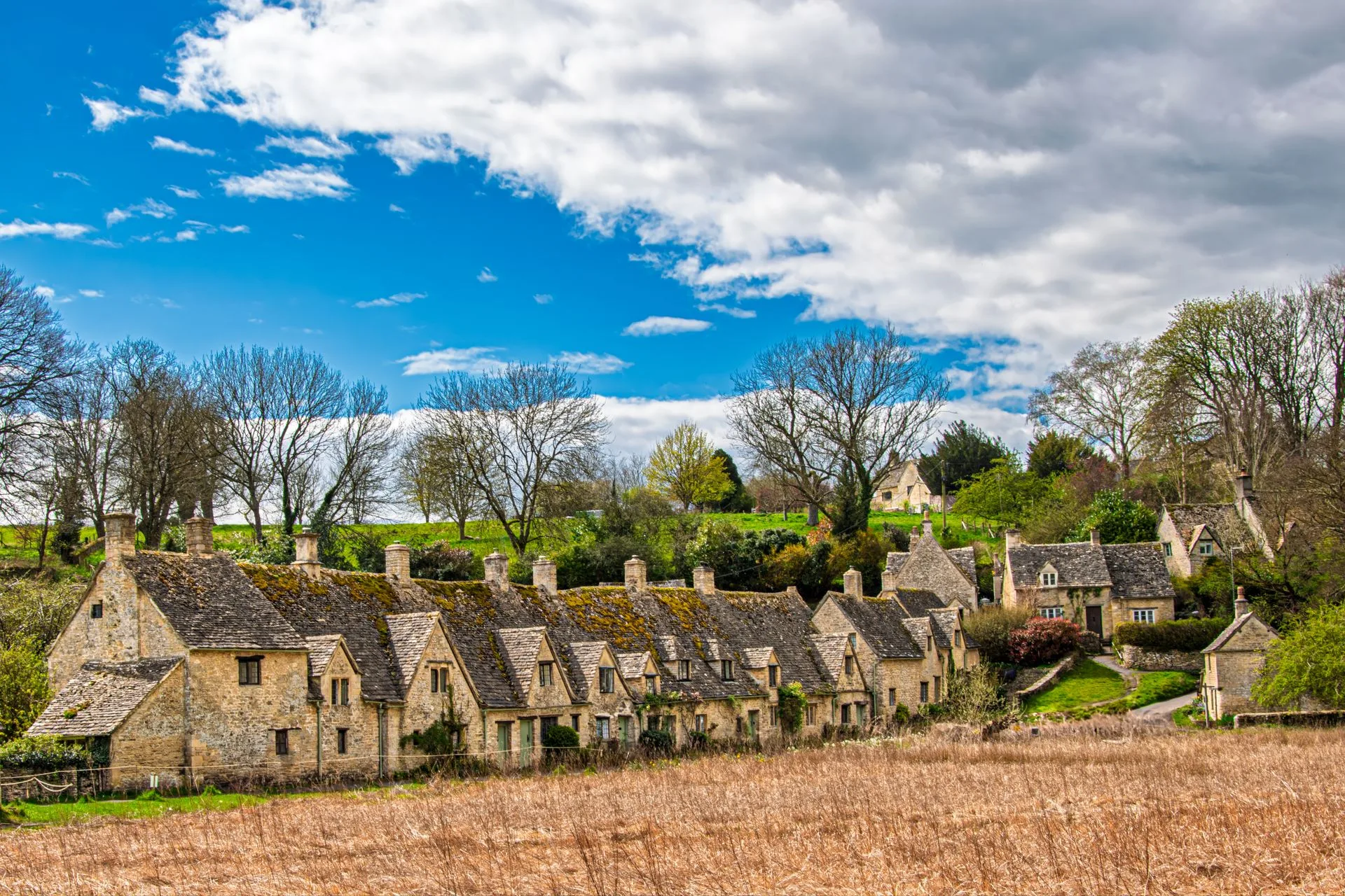 Arlington Row cottages in Bibury Cotswolds village