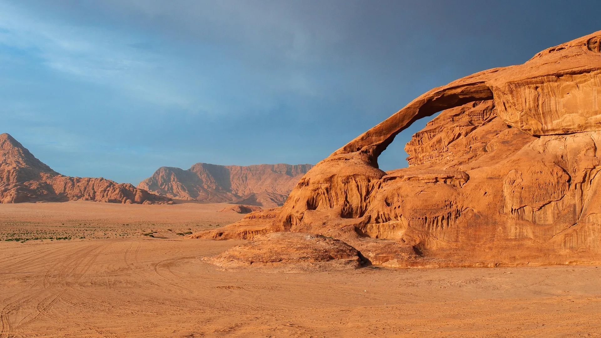 Wadi Rum desert landscape with red sand dunes - Day 5 of Jordan Family Tour