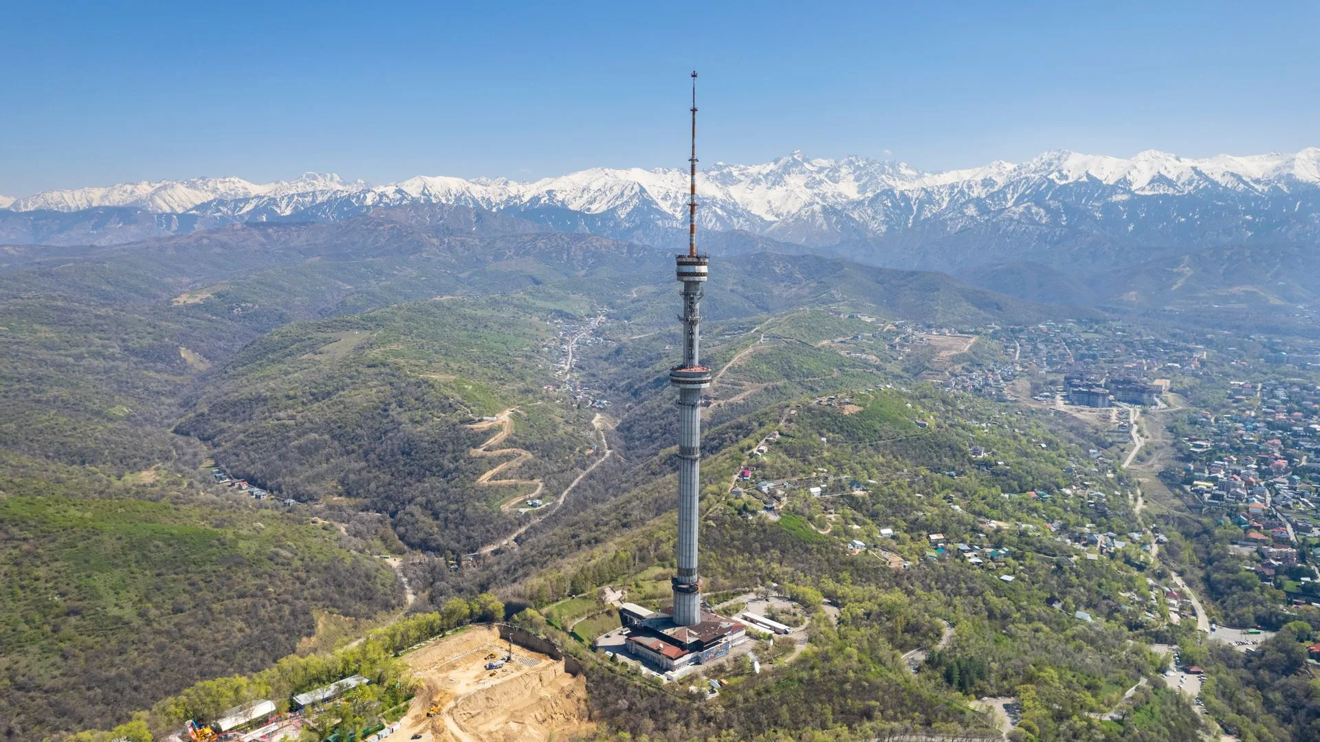 Kok Tobe Hill panoramic view of Almaty photography