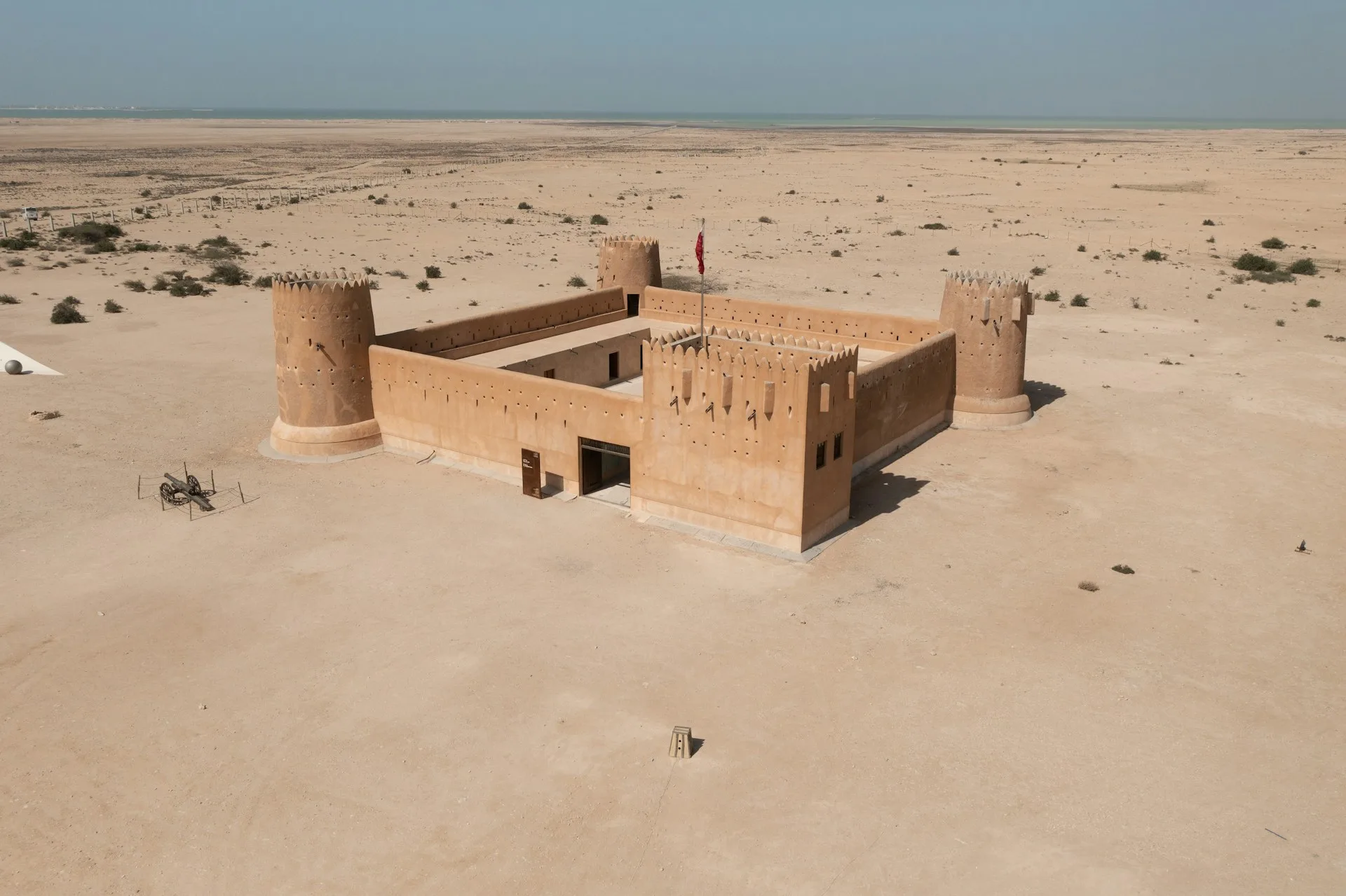 Al Zubarah Fort and historical desert landscape on Day 6 of Qatar Family Tour