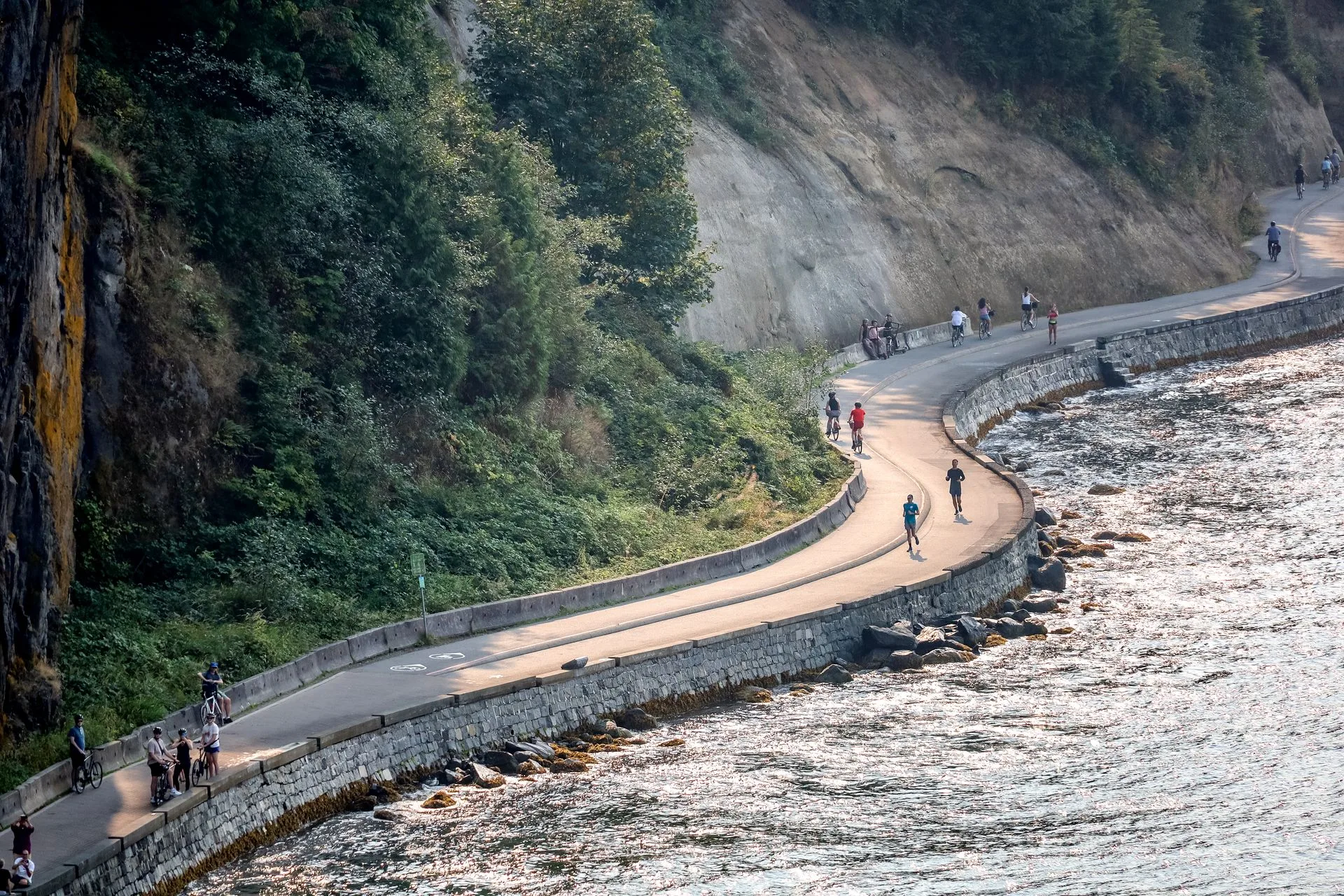 Stanley Park Seawall with North Shore mountains Vancouver photography