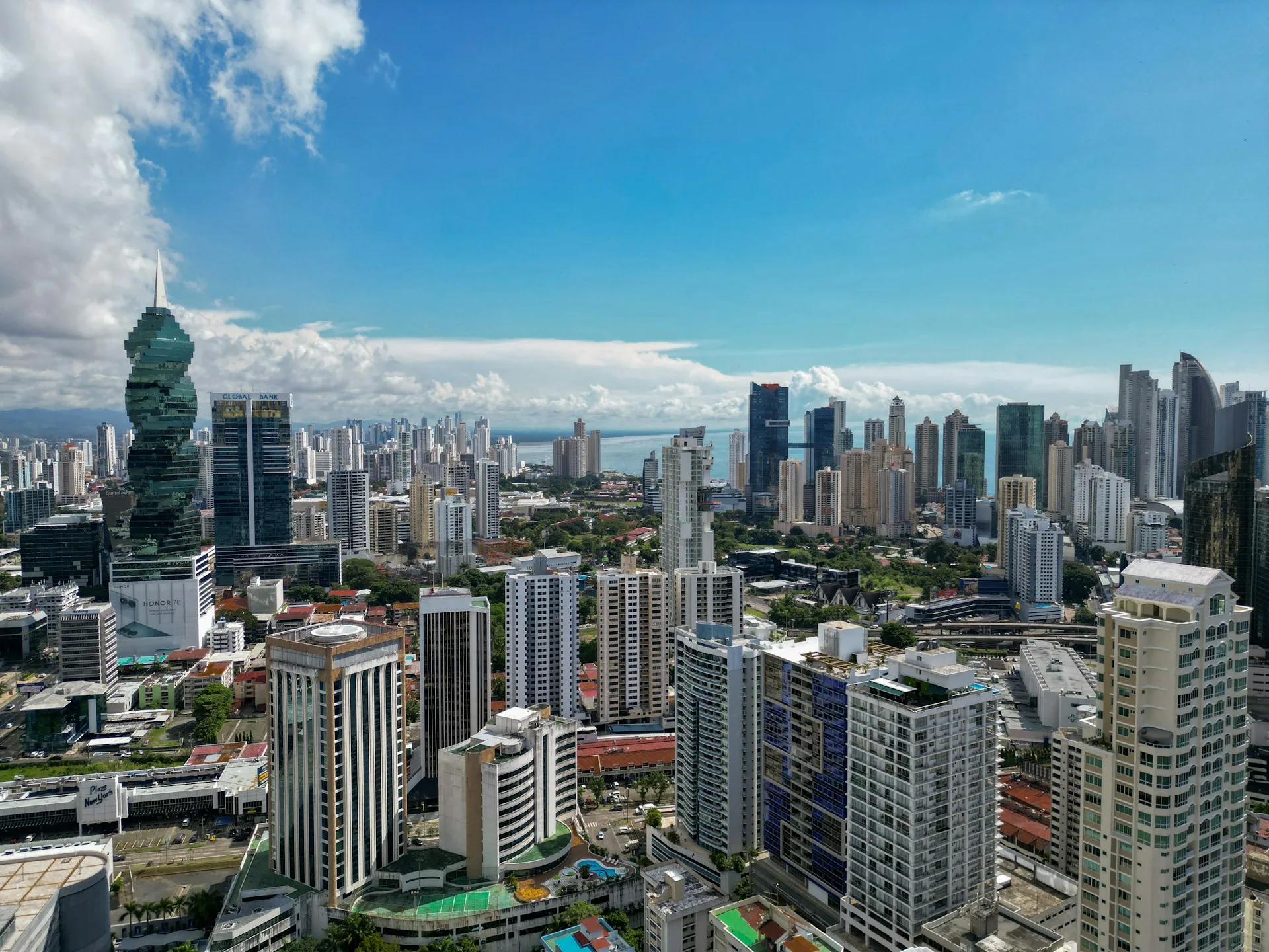 Panama City skyline and modern architecture on return - Day 7 of Panama Family Tour