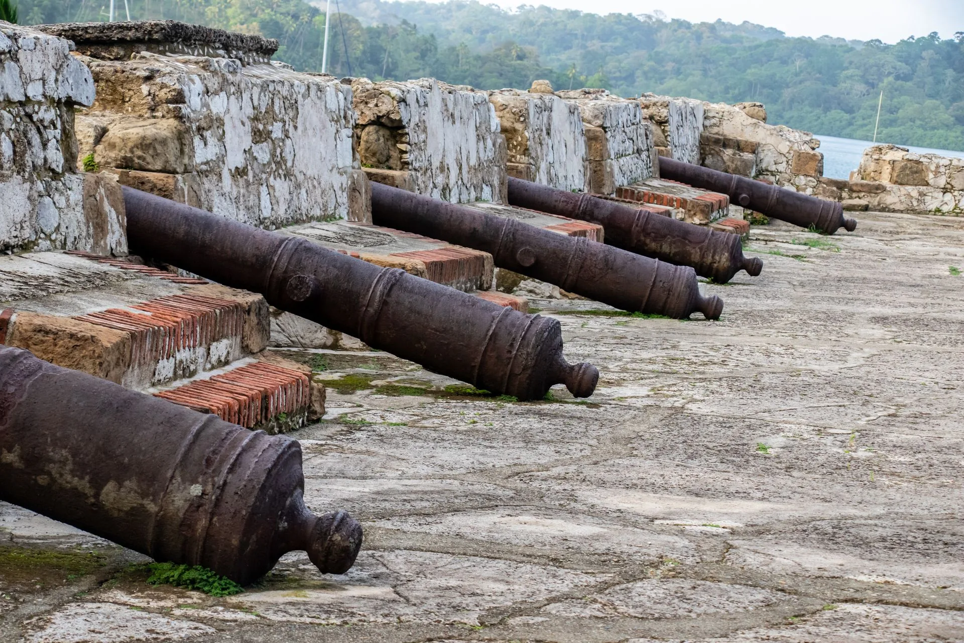Spanish colonial fortress ruins at Portobelo National Park