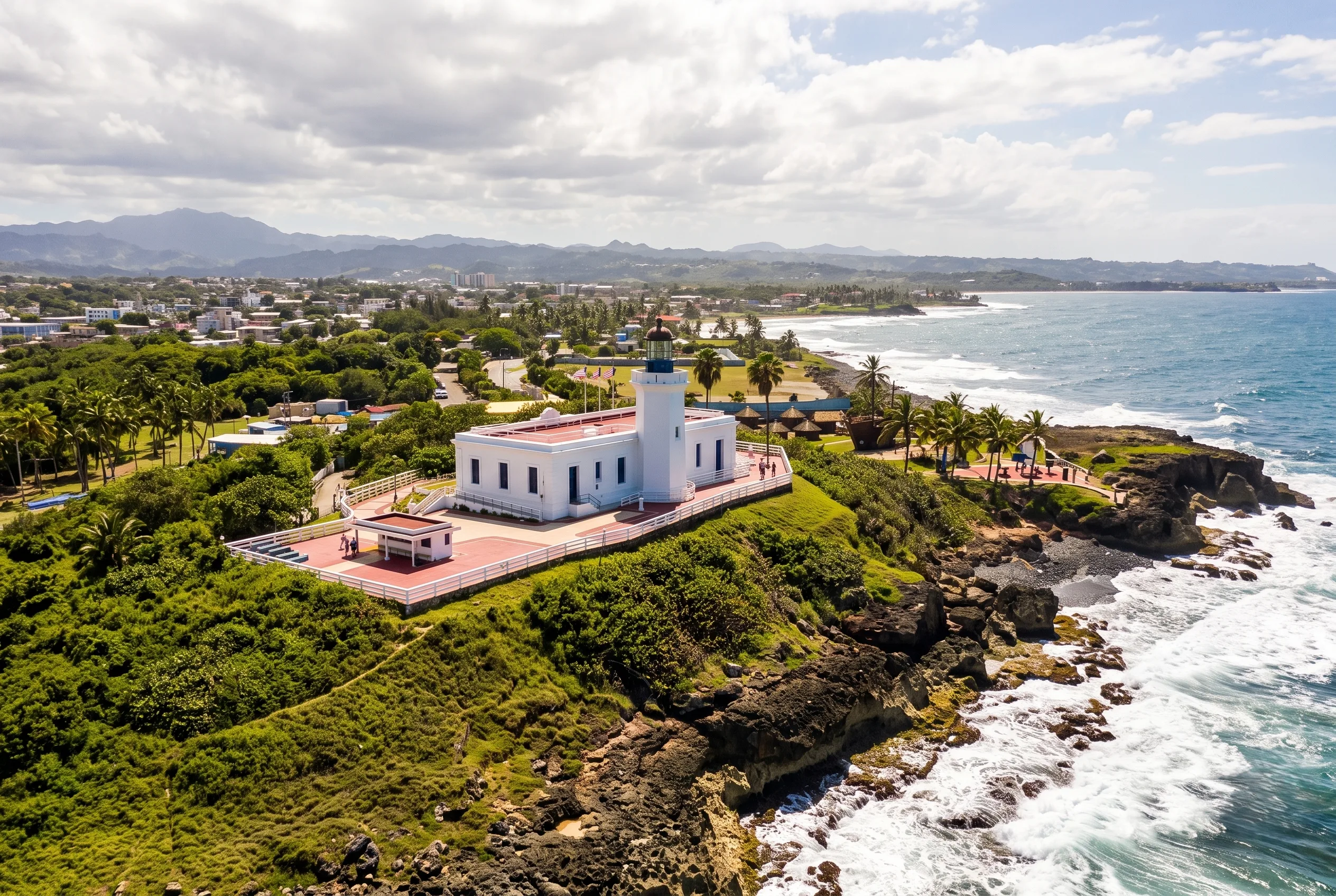 Arecibo Lighthouse - historic lighthouse on dramatic cliff overlooking Atlantic Ocean