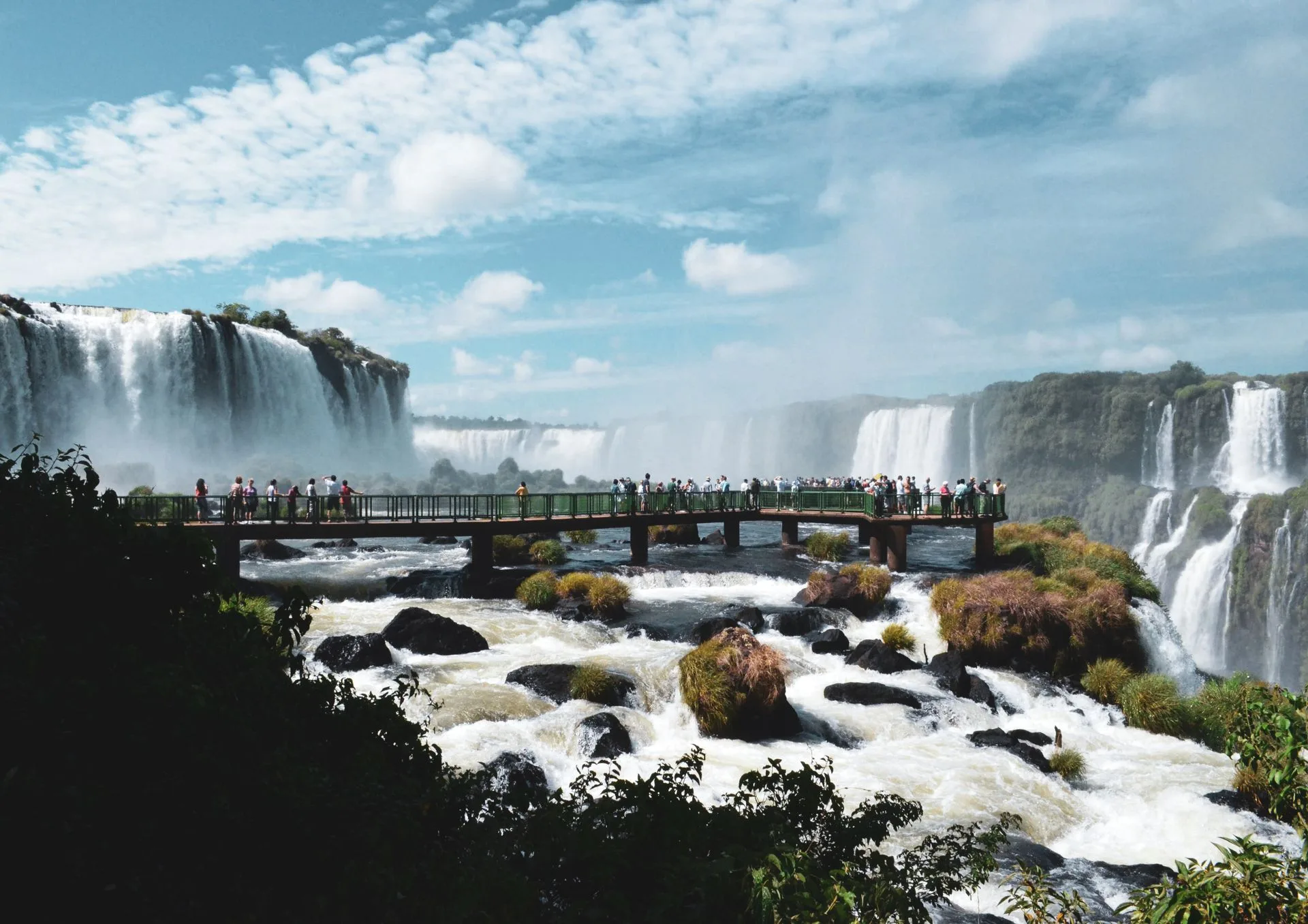 Devil's Throat waterfall at Iguazu Falls with rainbow