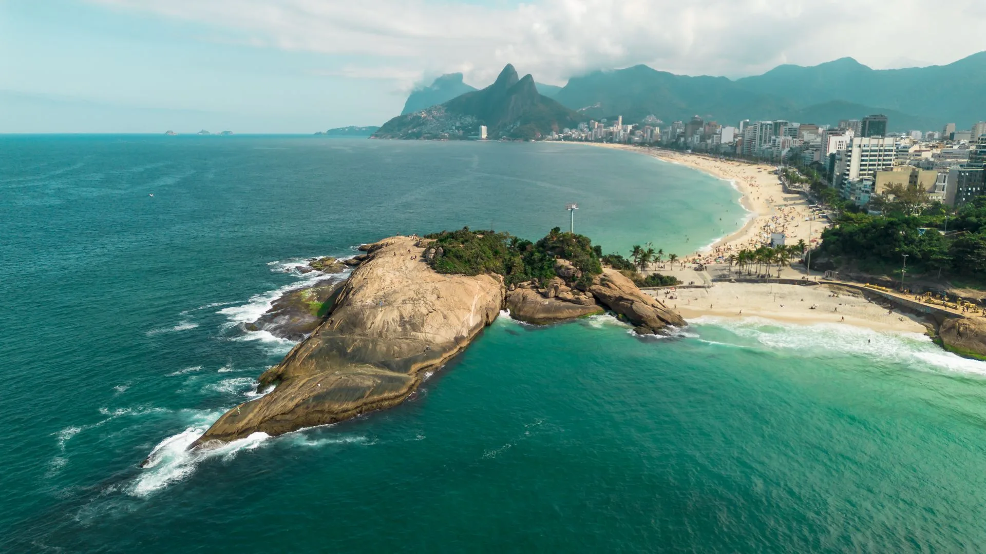 Ipanema Beach view from Arpoador with Dois Irmãos mountains