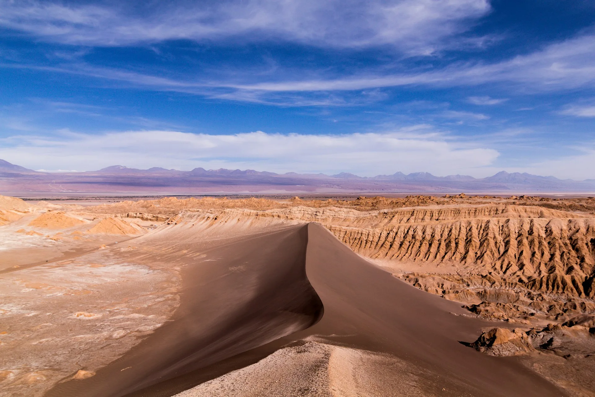 Valle de la Luna sunset with colorful rock formations