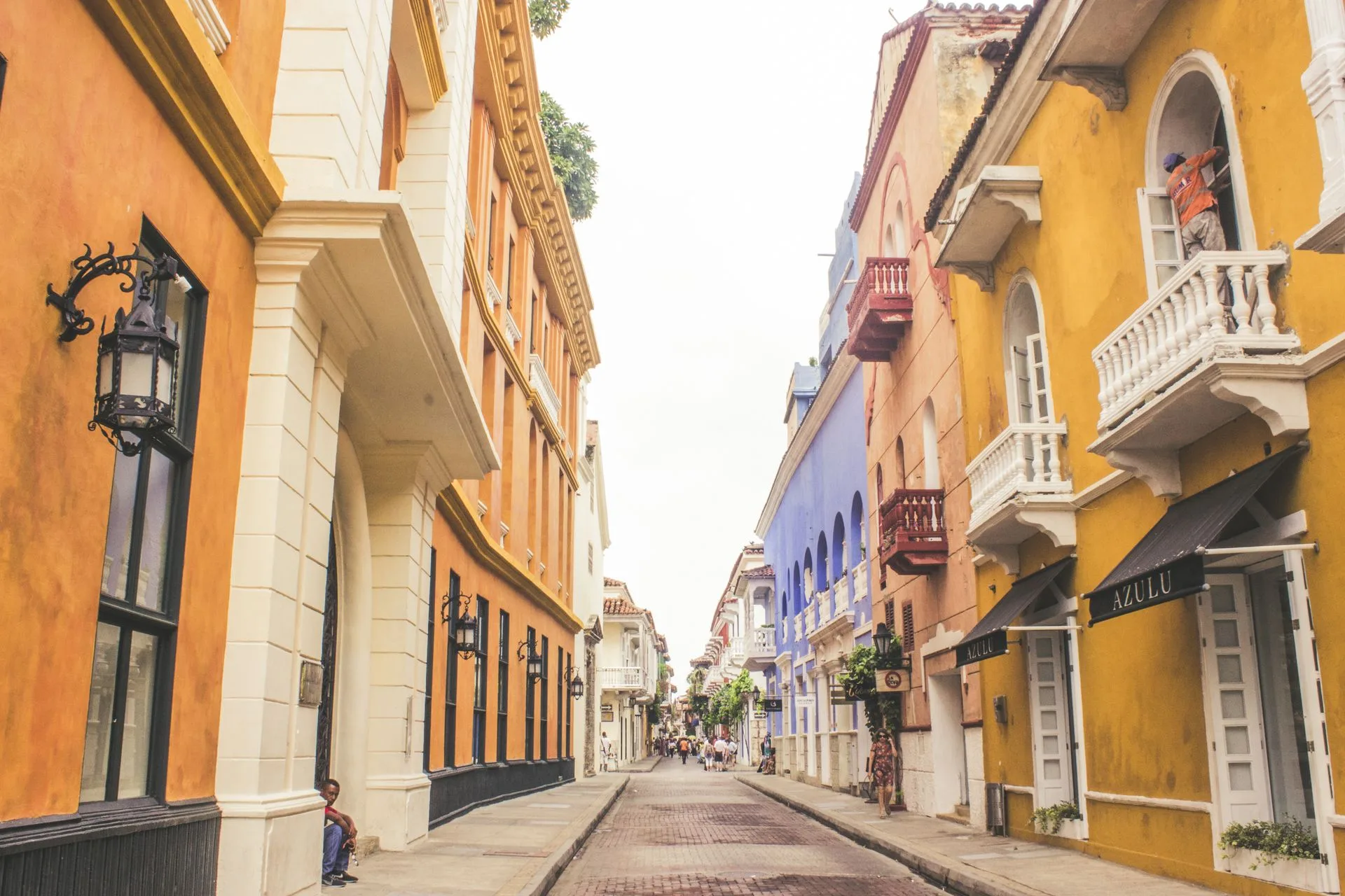 Colonial balconies in Cartagena