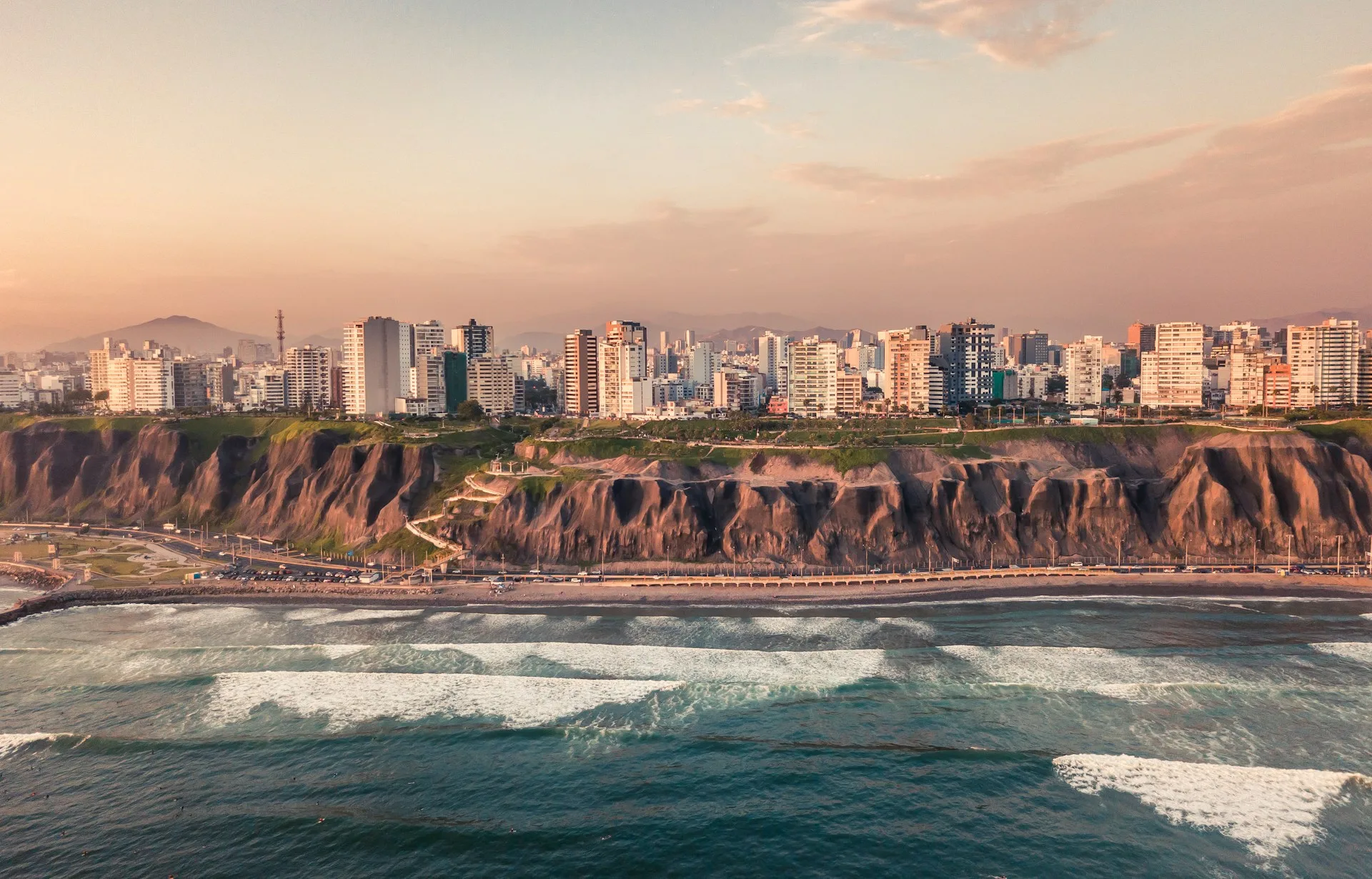 Lima city skyline and coastal views - Day 1 arrival in Peru Family Tour
