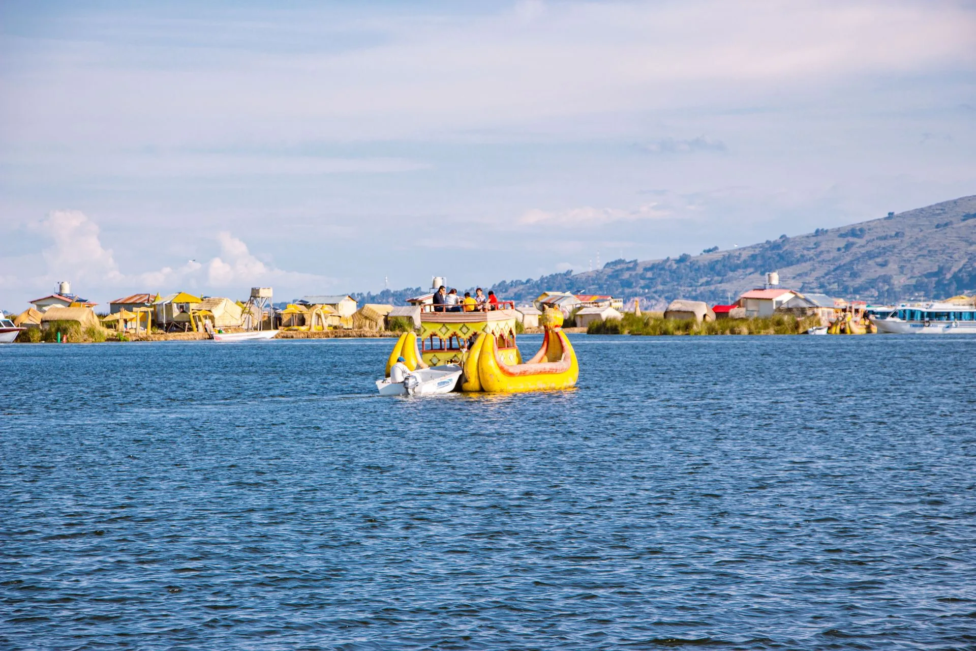 Uros floating islands on Lake Titicaca - Day 8 of Peru Family Tour