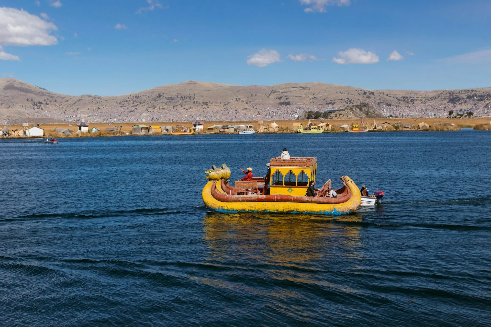 Uros floating reed islands on Lake Titicaca