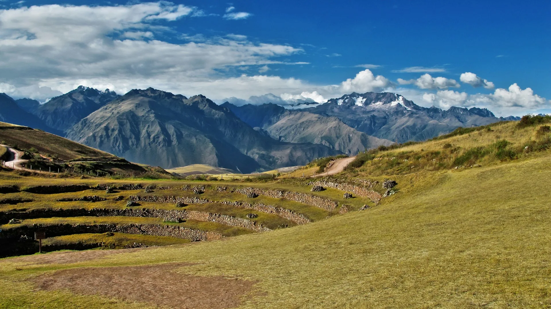 Agricultural terraces in Sacred Valley Peru